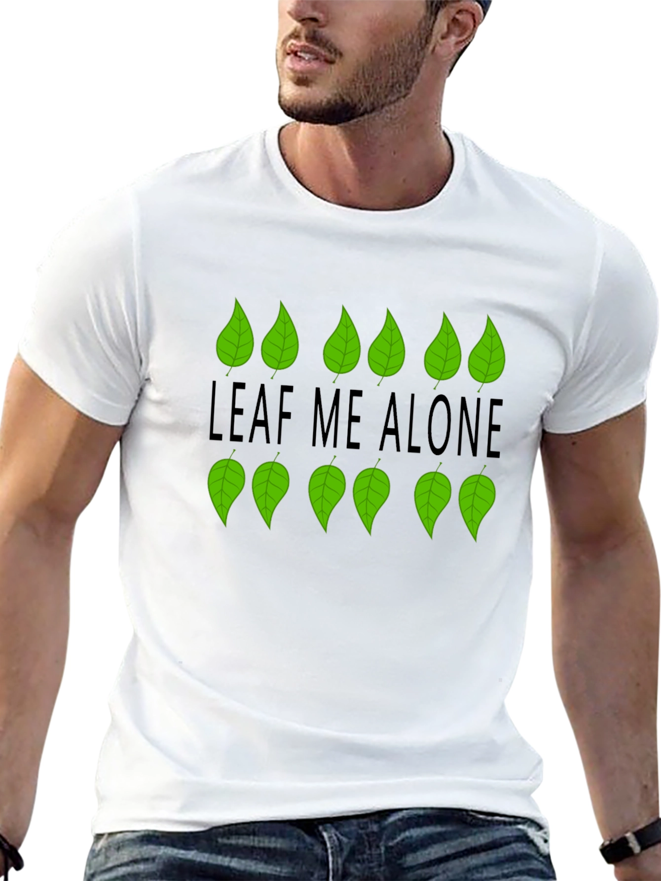 Leaf Me Alone Graphic Black T-Shirt