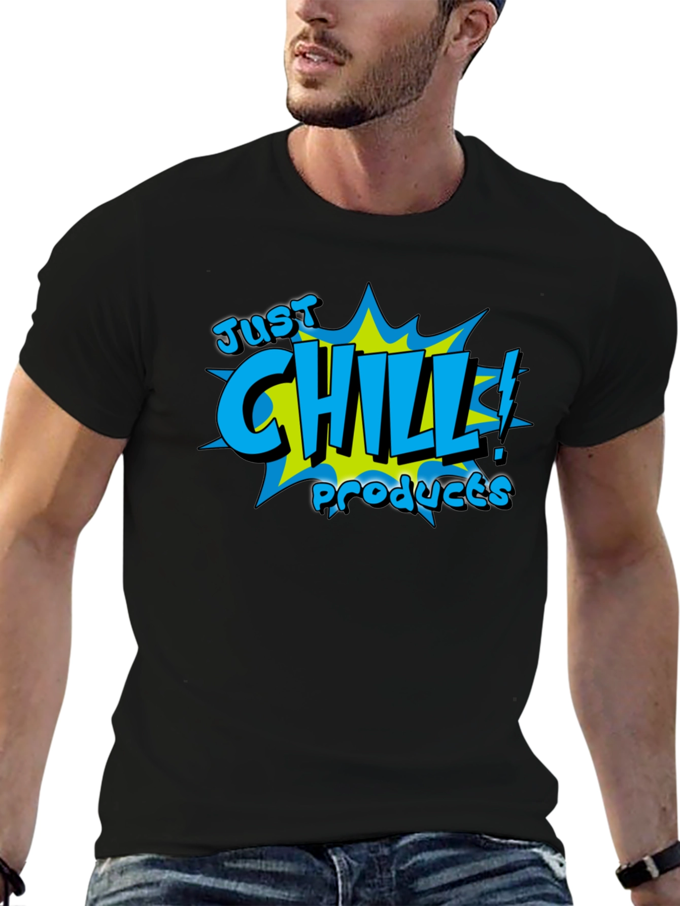 Just Chill Products Black Graphic T-Shirt