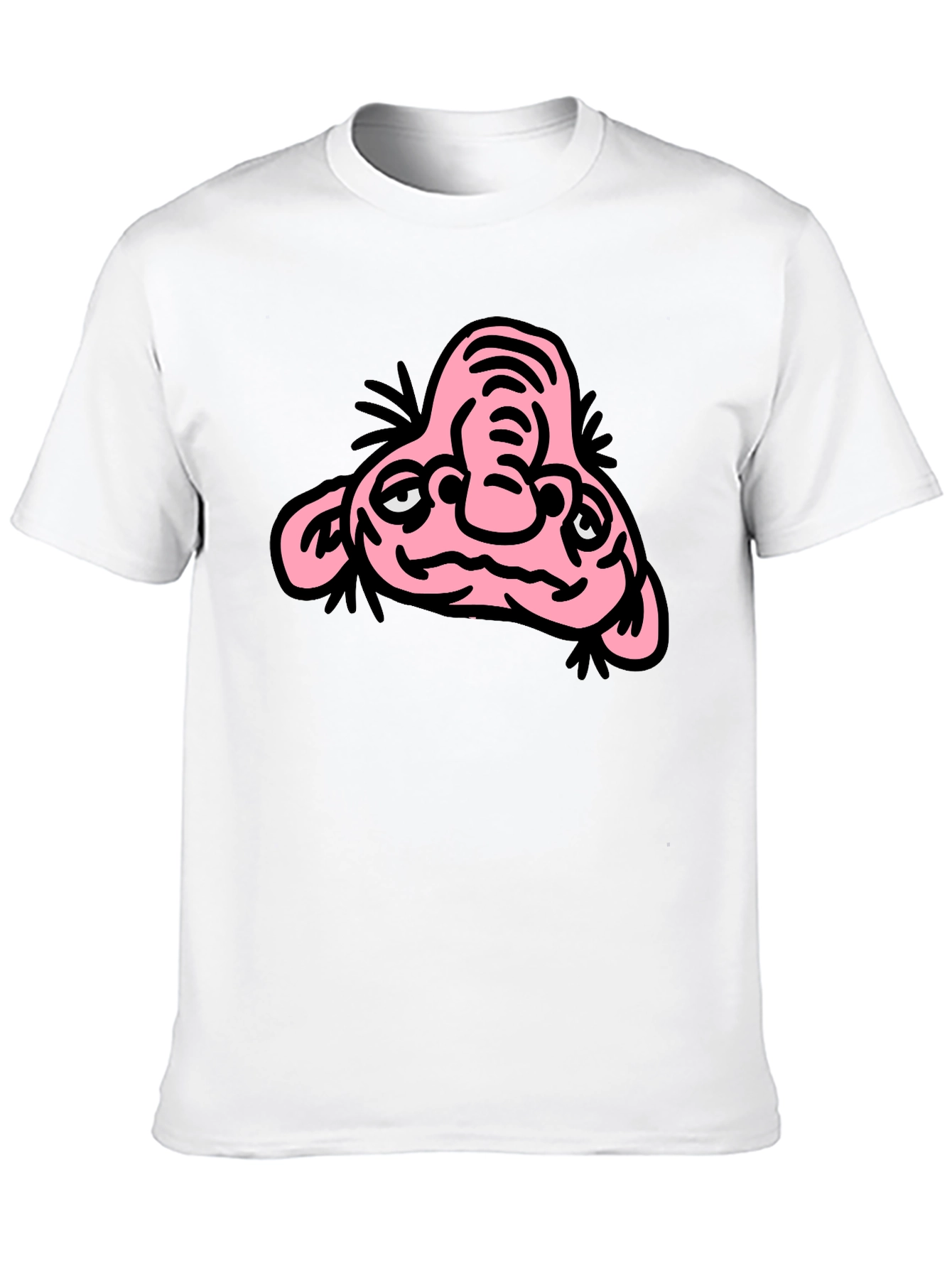 Funny Cartoon Character Graphic T-Shirt - Black Cotton Tee