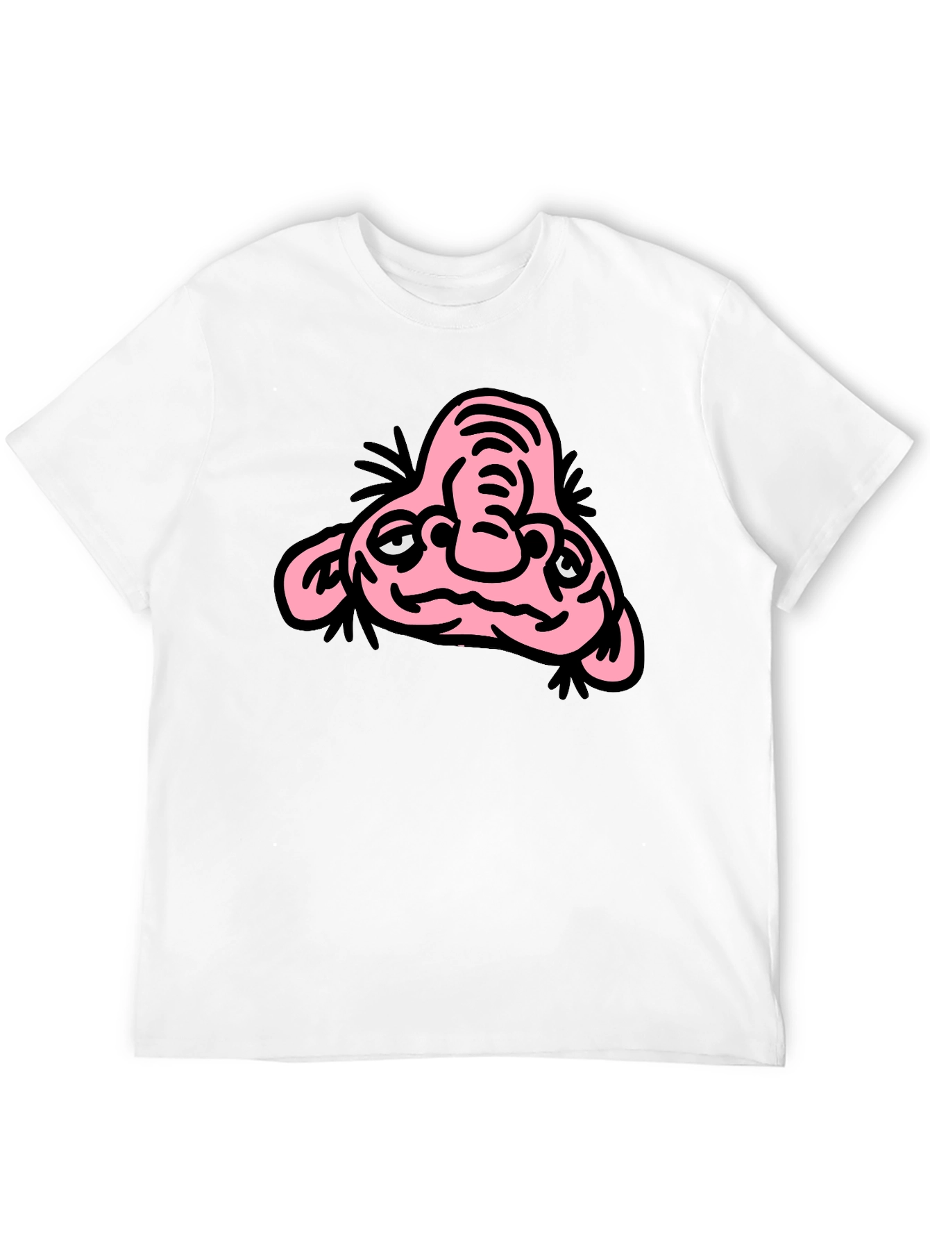 Funny Cartoon Character Graphic T-Shirt - Black Cotton Tee