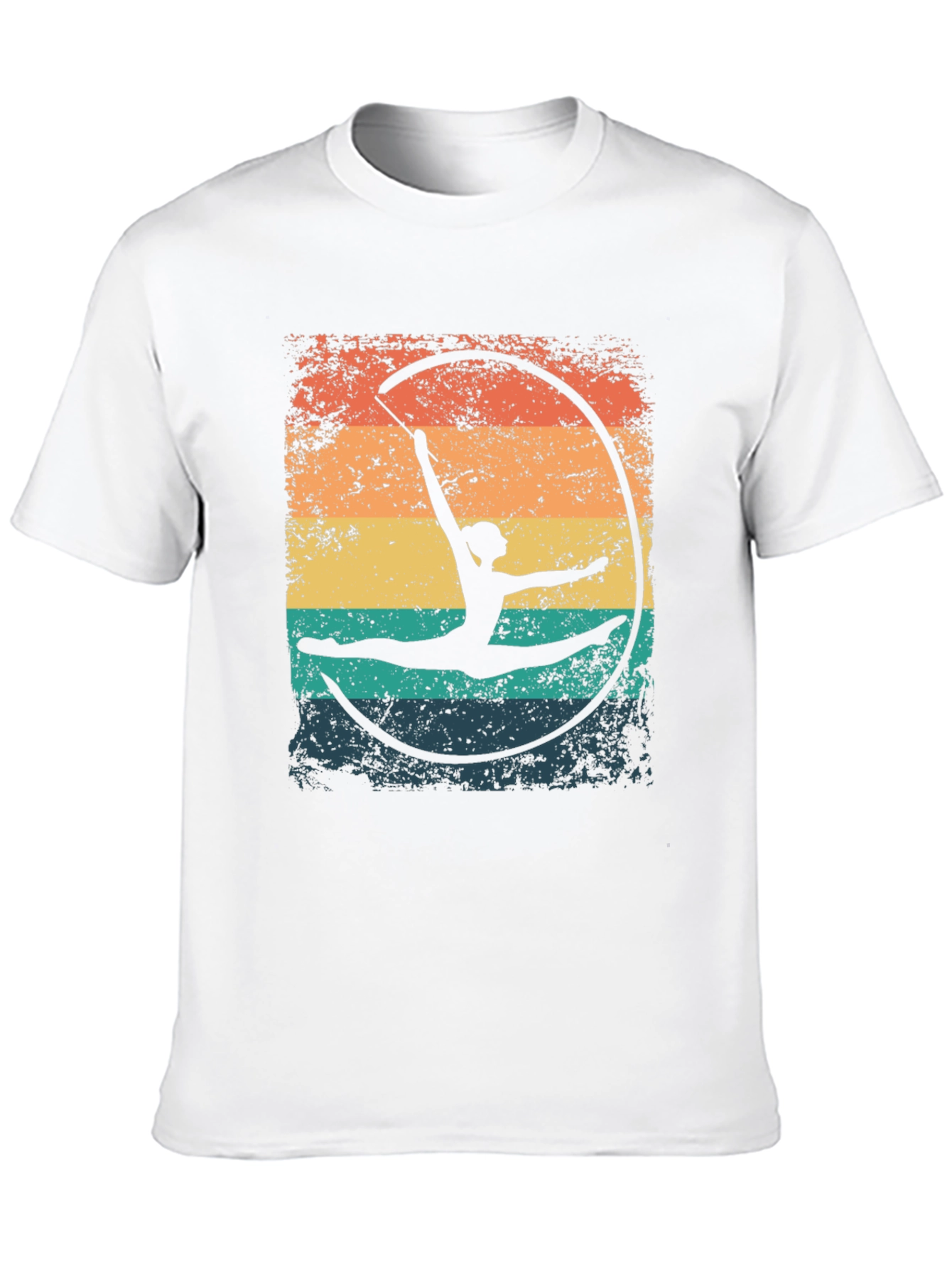 Gymnast Ribbon T-Shirt - Retro Style Black Tee