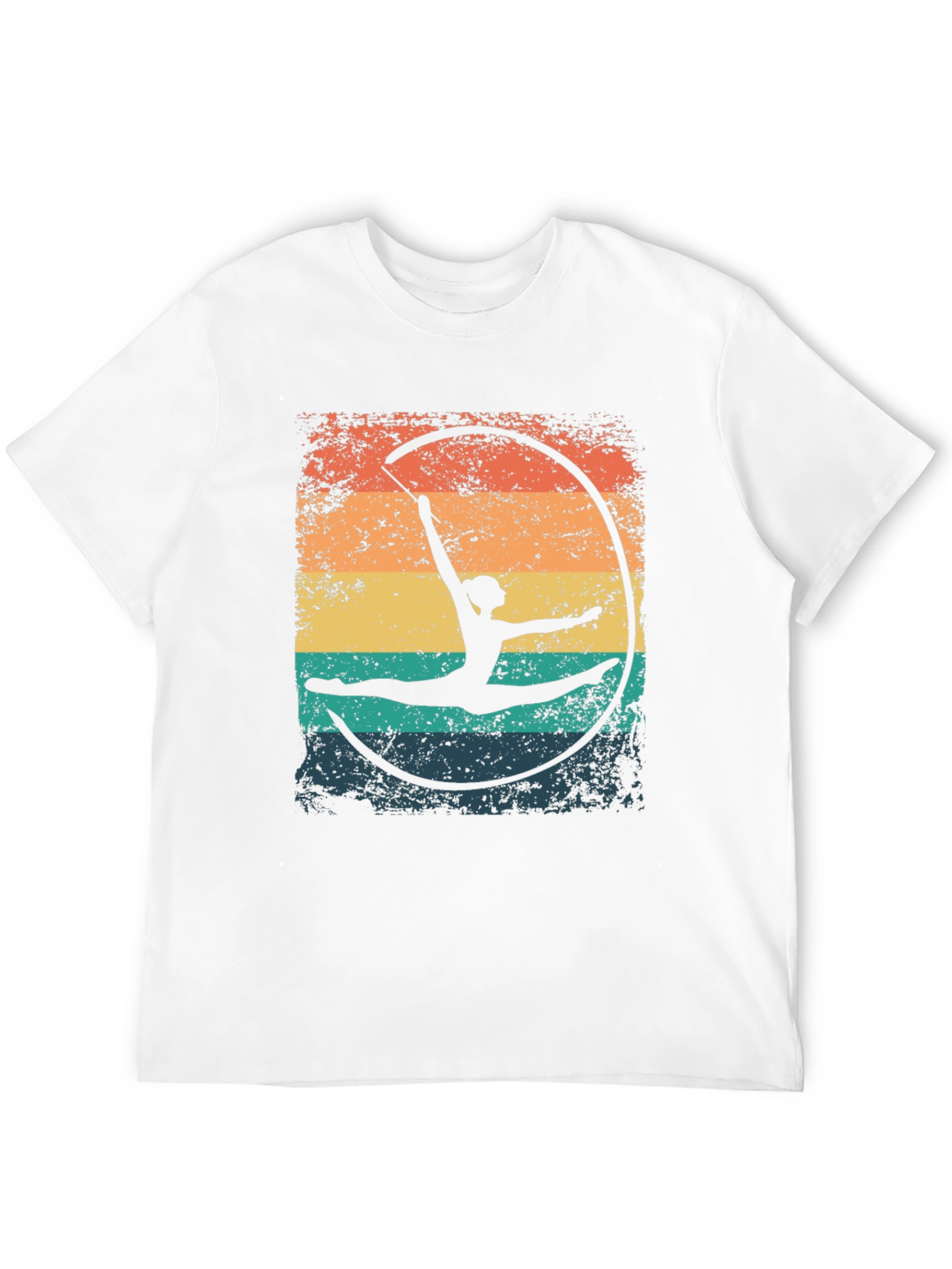 Gymnast Ribbon T-Shirt - Retro Style Black Tee