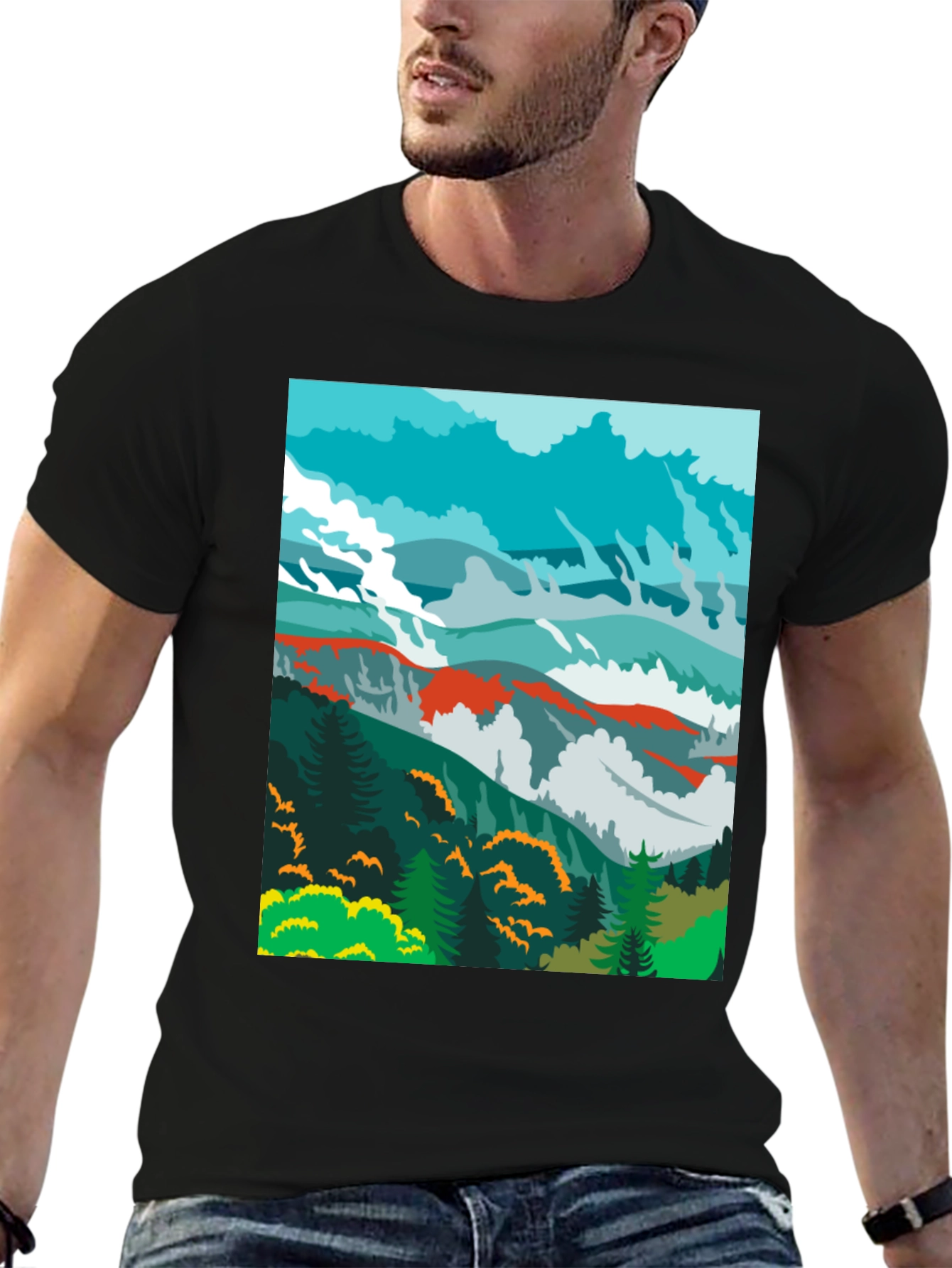 Mountain View Graphic Tee - Black