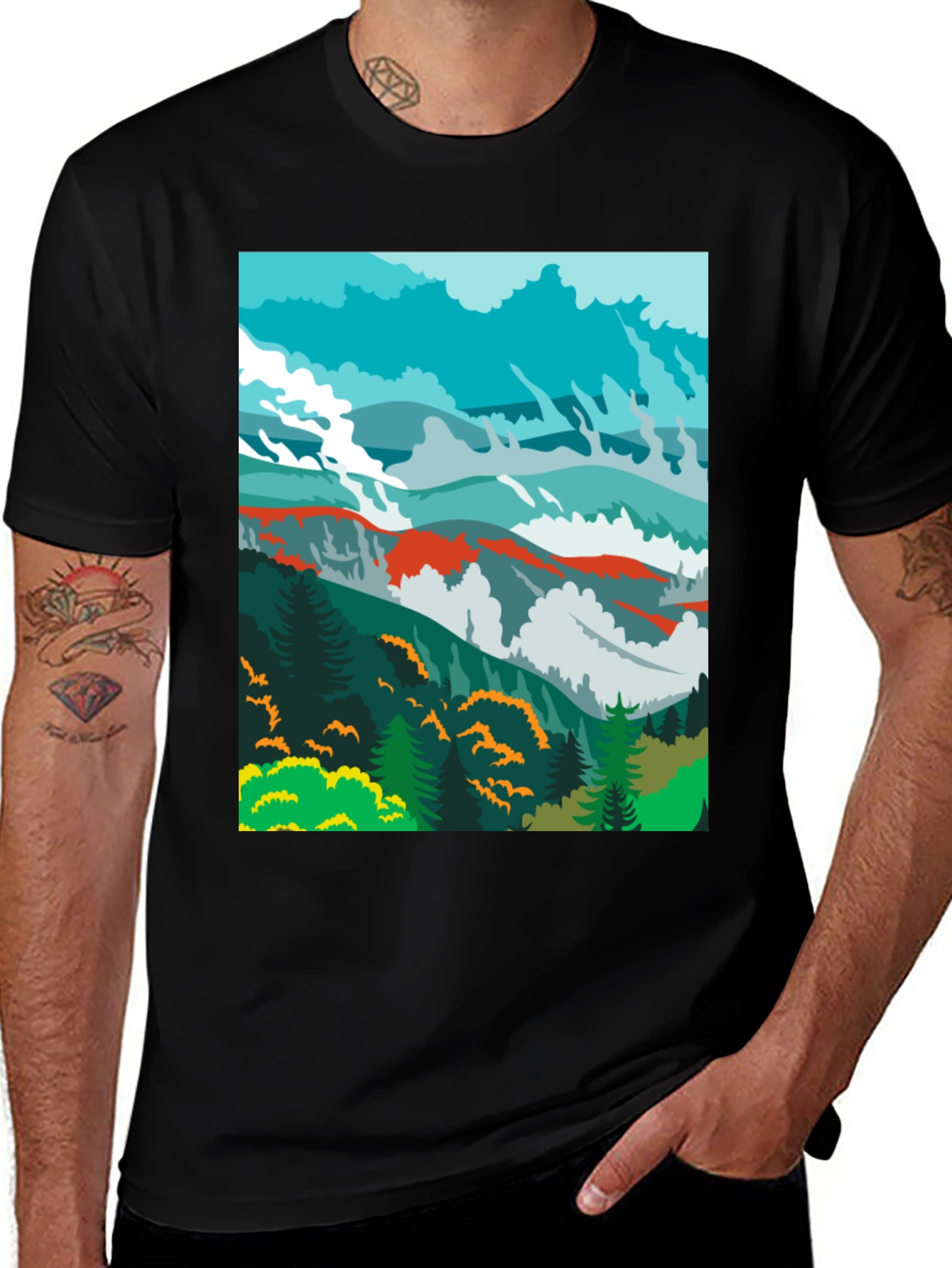 Mountain View Graphic Tee - Black