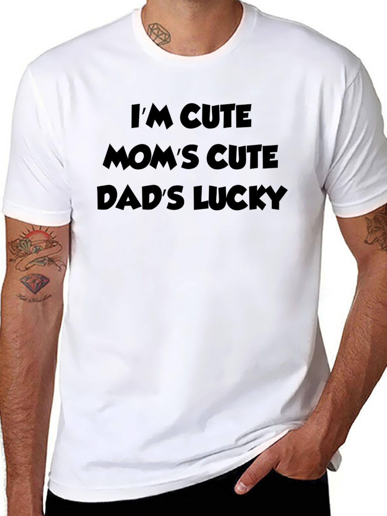 Cute Moms Cute Dads Lucky Black T-Shirt