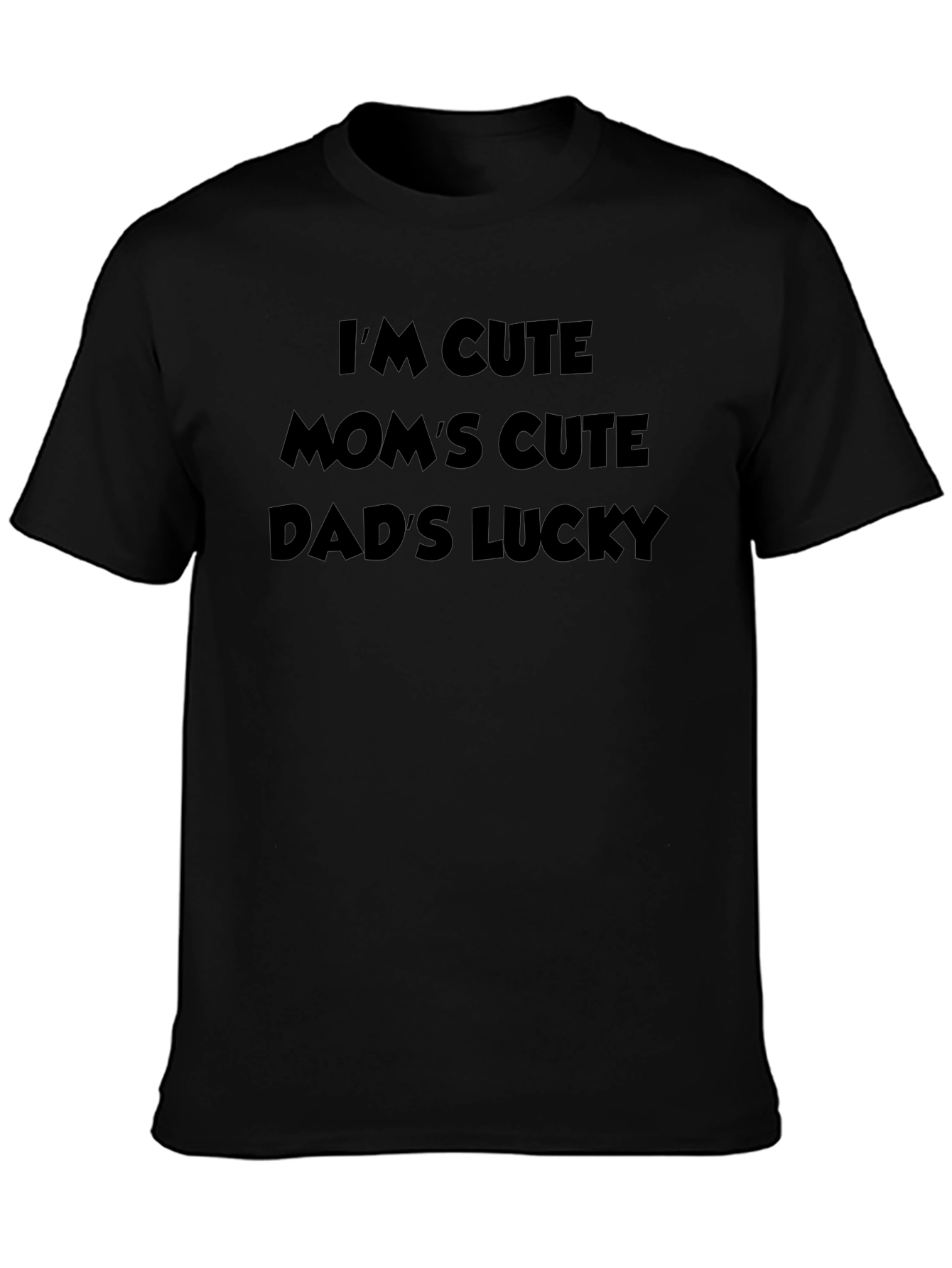 Cute Moms Cute Dads Lucky Black T-Shirt