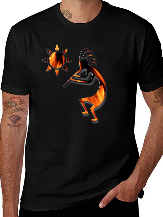 Kokopelli Fire Art Graphic T-Shirt