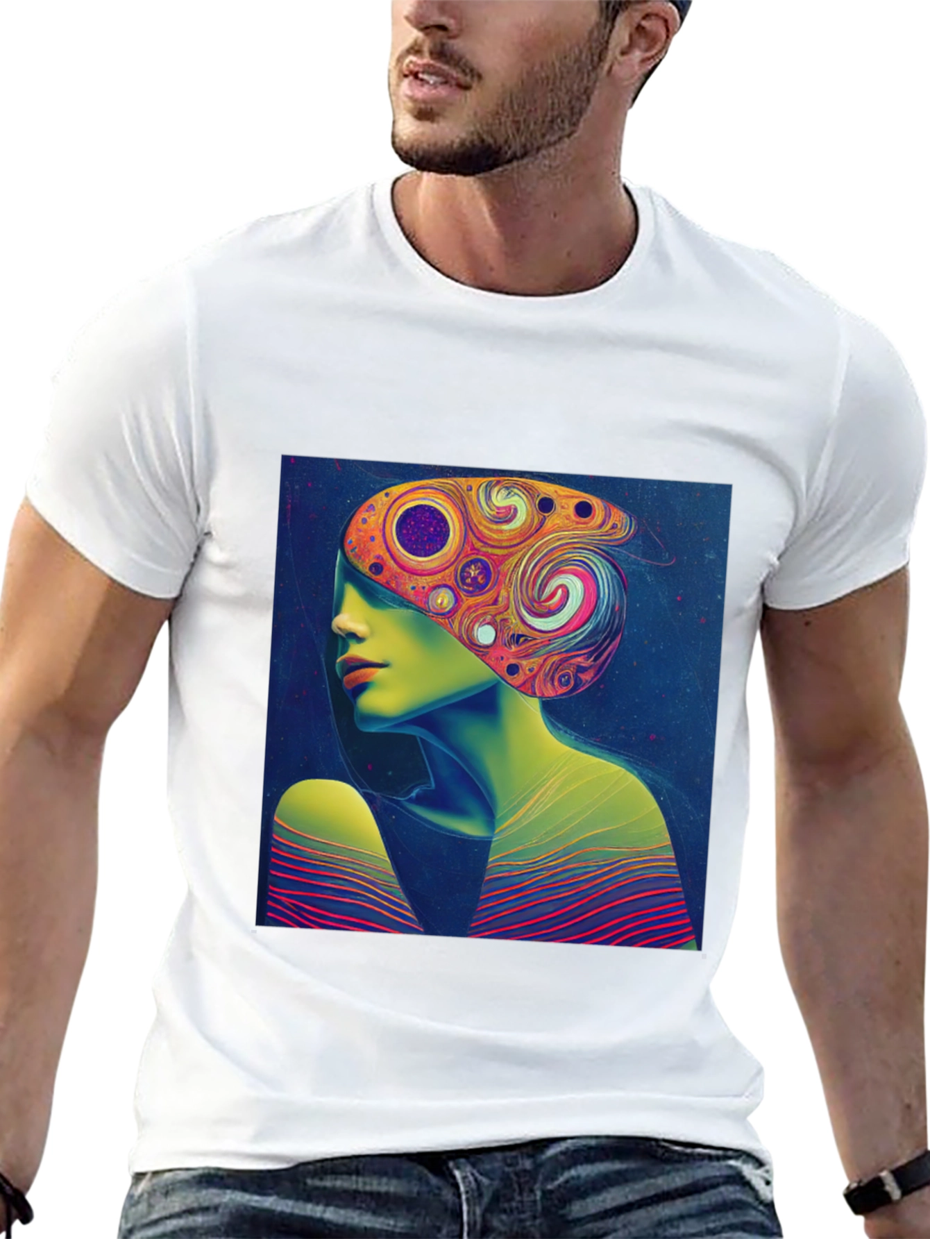Abstract Art Tee - Psychedelic Woman Print