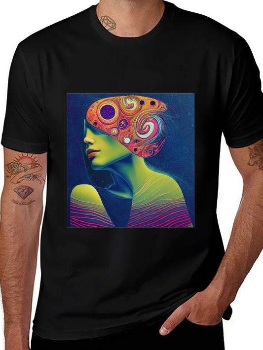 Abstract Art Tee - Psychedelic Woman Print