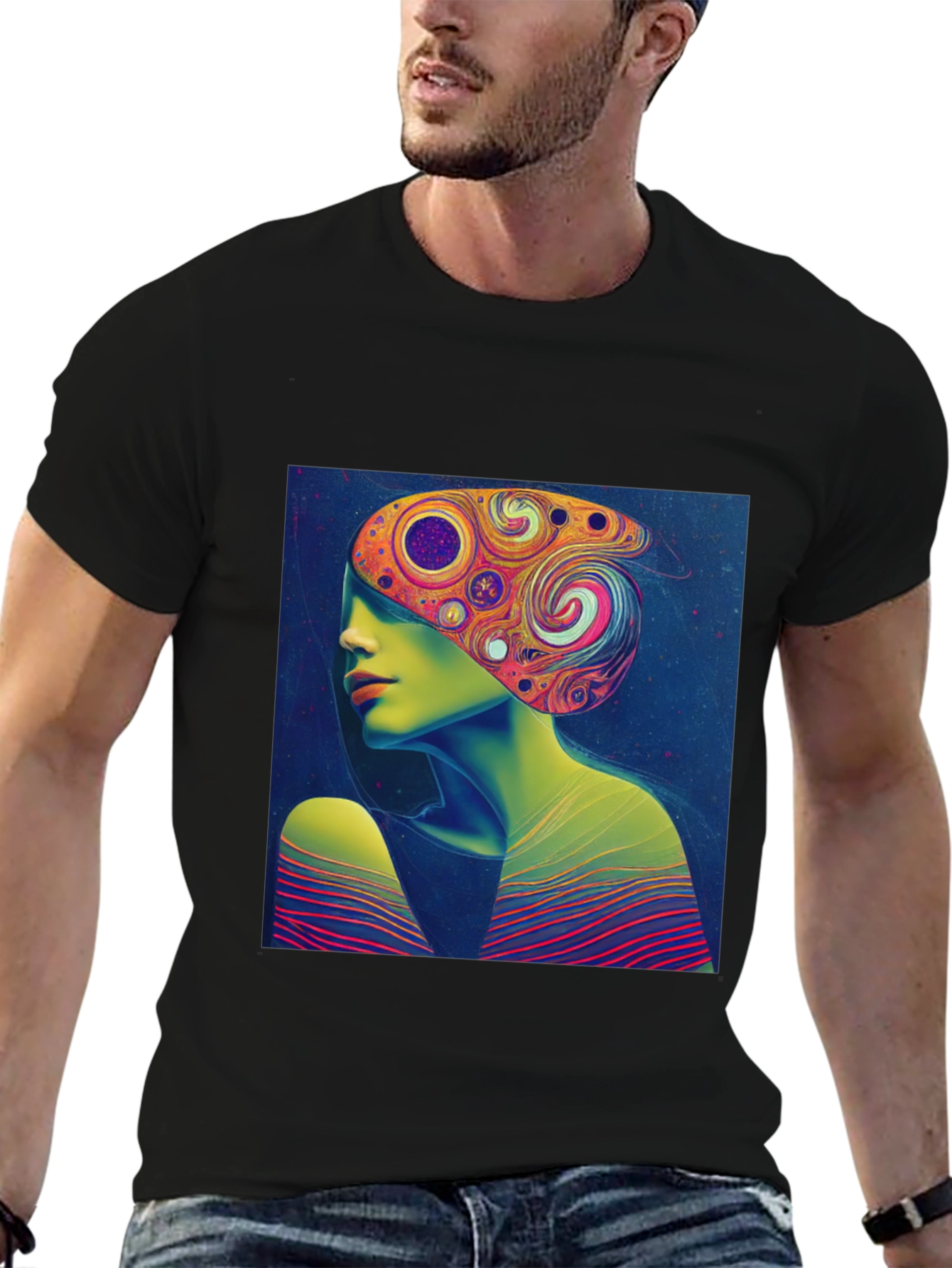 Abstract Art Tee - Psychedelic Woman Print