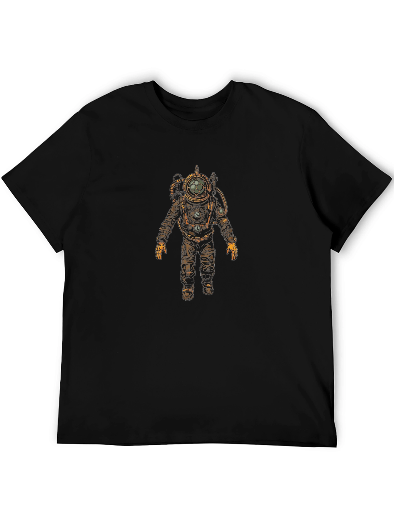 Diver Suit Graphic Tee - Black Cotton T-Shirt