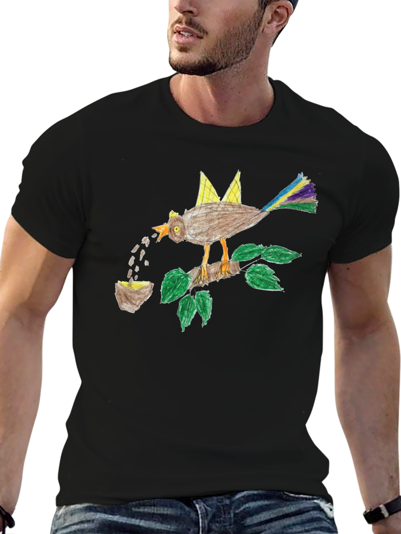 Bird with Crown Graphic T-Shirt