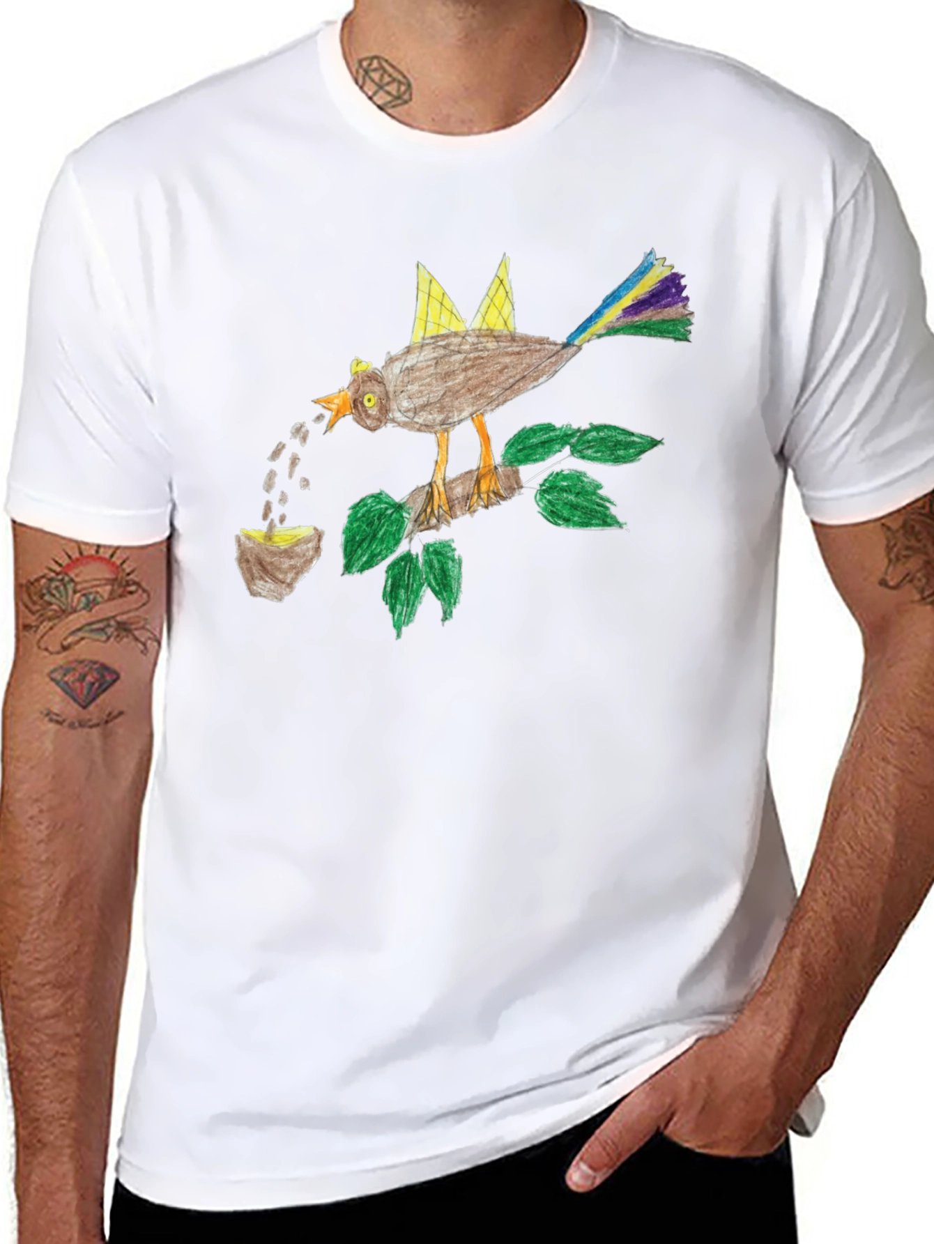 Bird with Crown Graphic T-Shirt