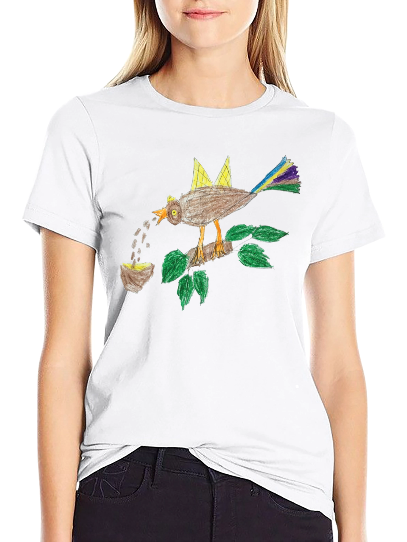 Bird with Crown Graphic T-Shirt