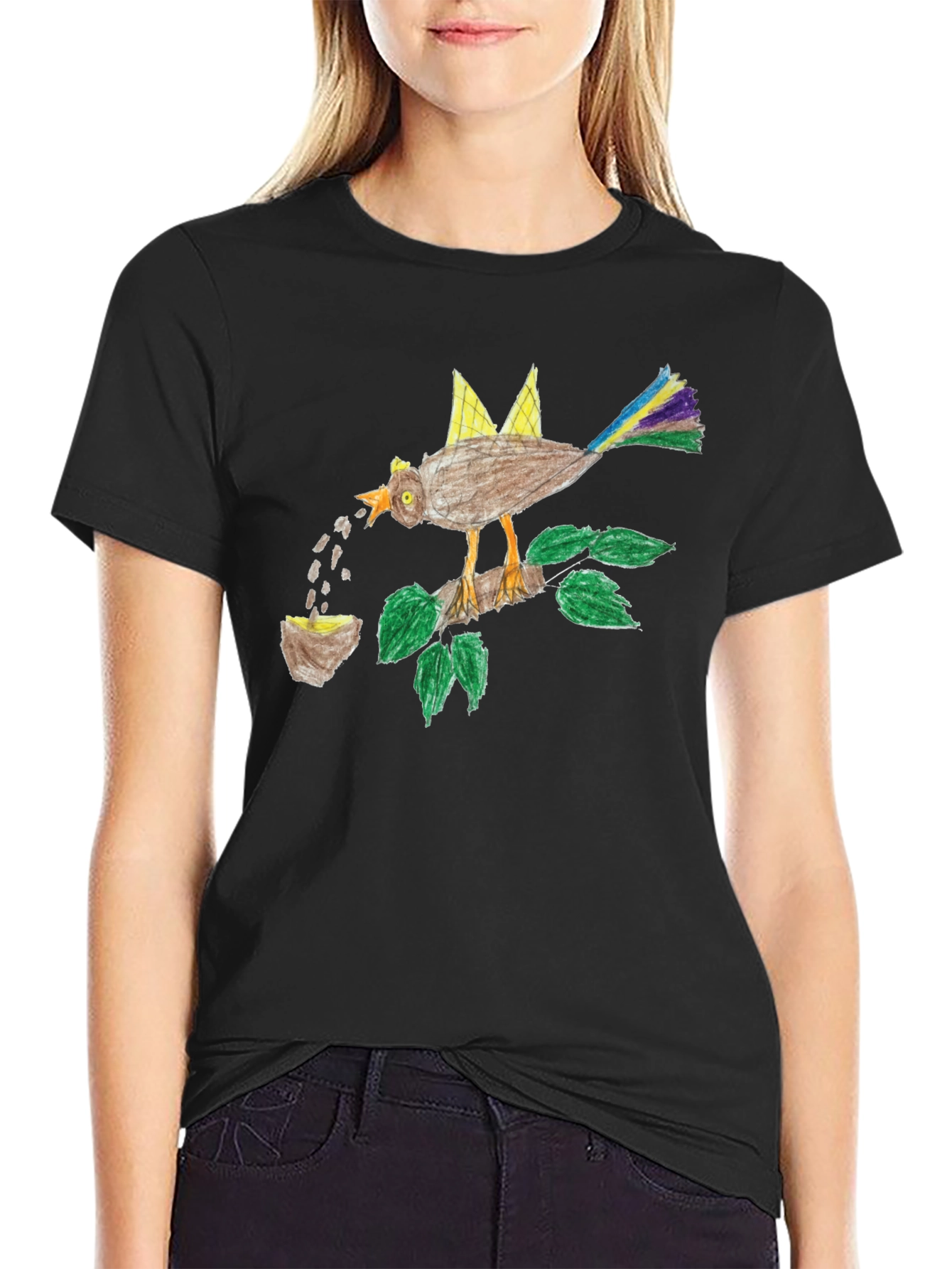 Bird with Crown Graphic T-Shirt