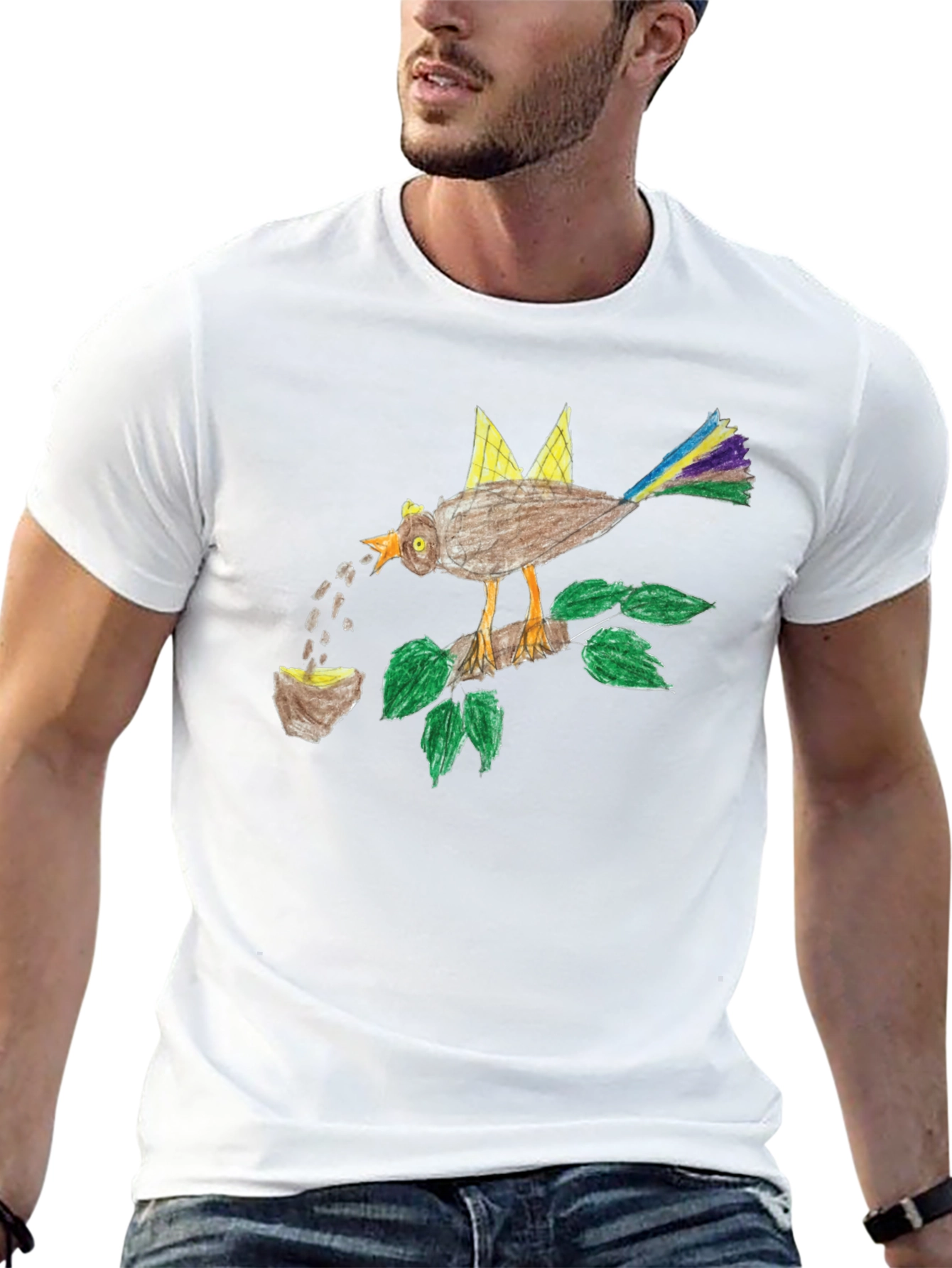 Bird with Crown Graphic T-Shirt