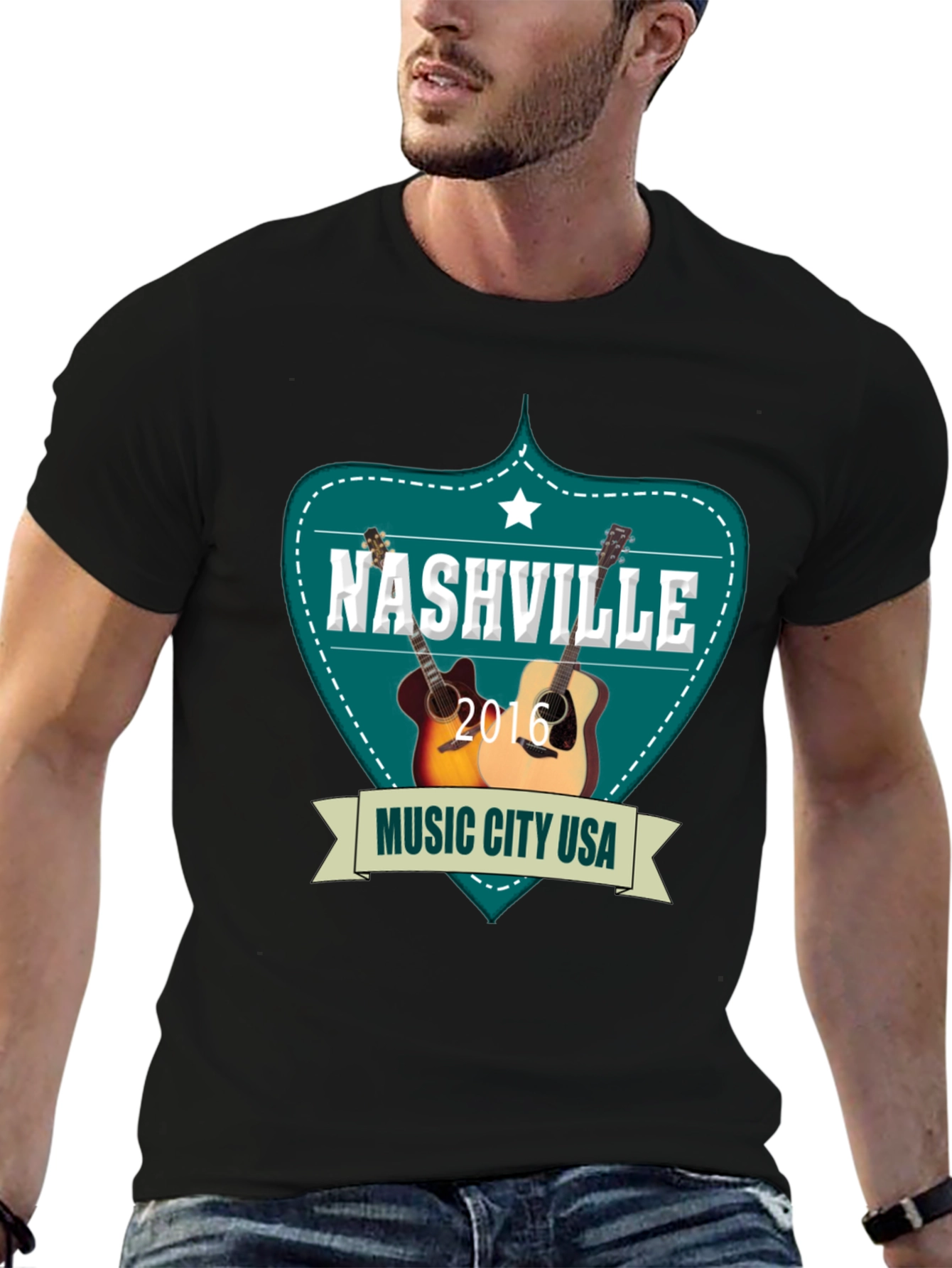 Nashville Music City USA Guitar T-Shirt