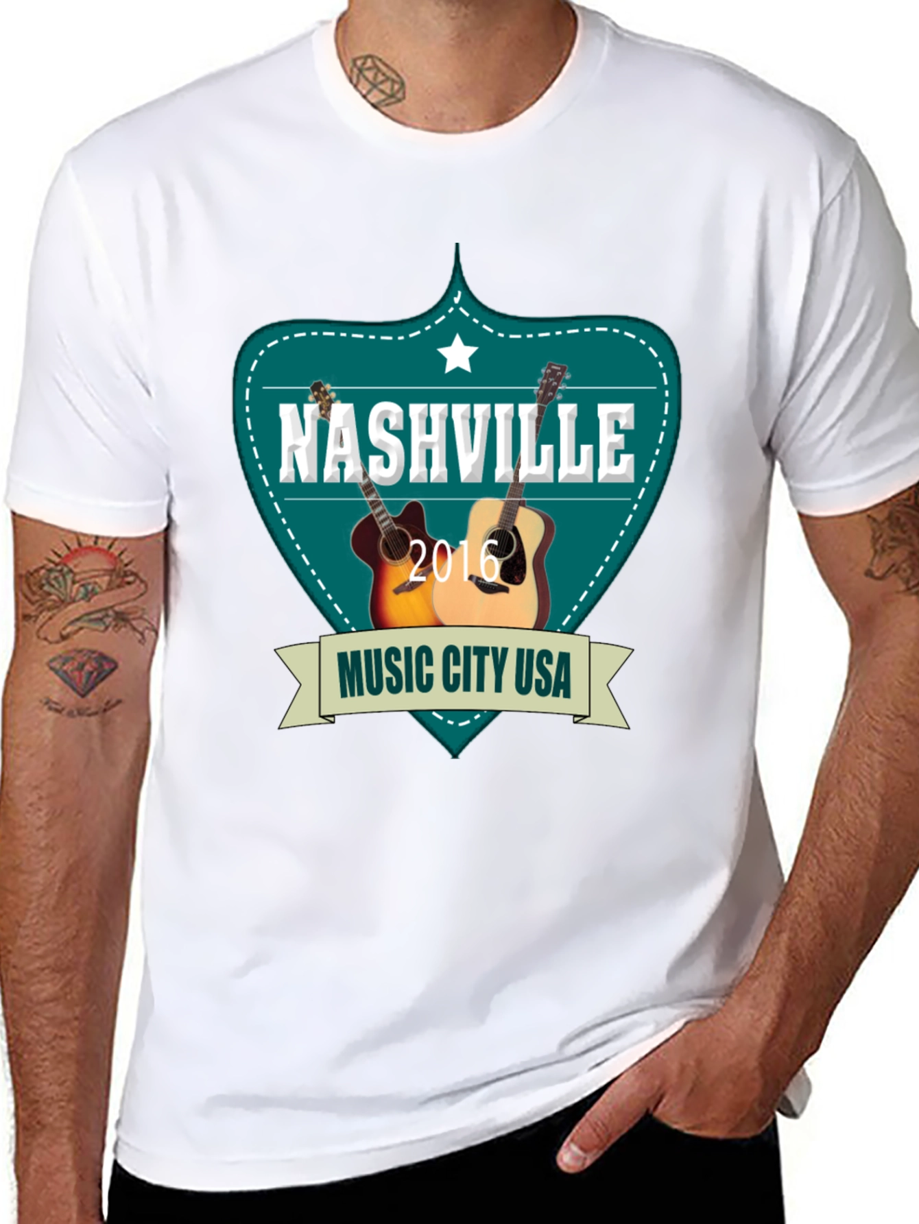Nashville Music City USA Guitar T-Shirt