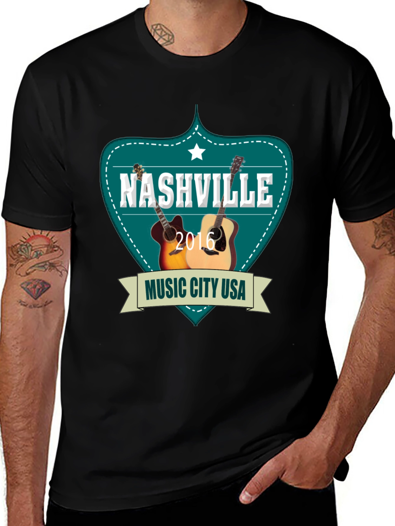 Nashville Music City USA Guitar T-Shirt