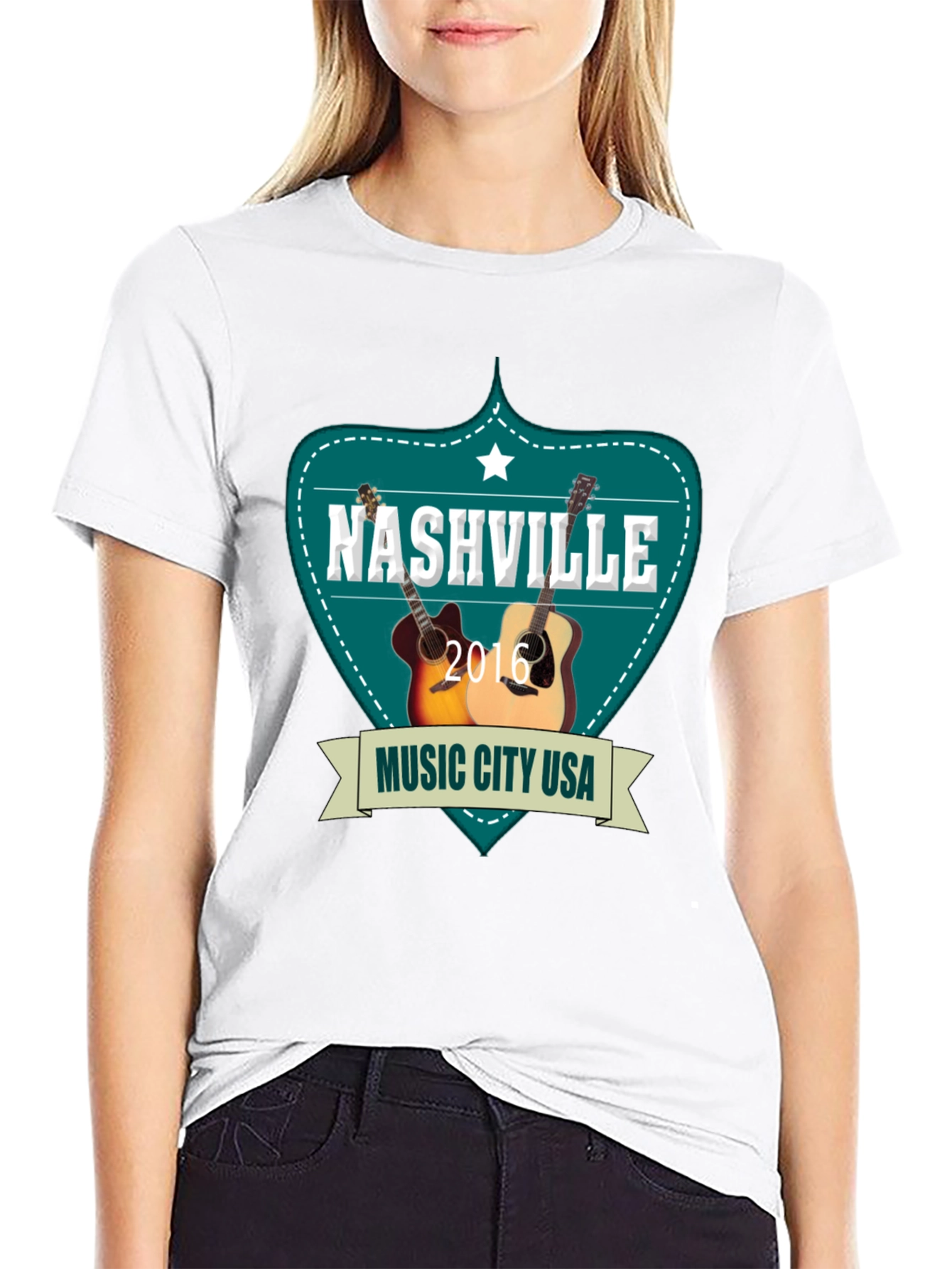 Nashville Music City USA Guitar T-Shirt