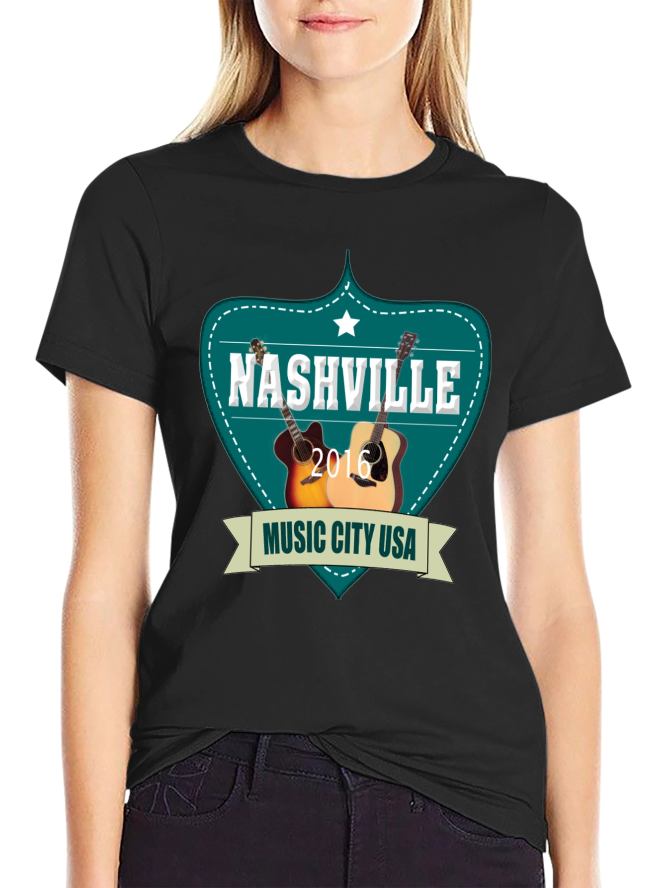Nashville Music City USA Guitar T-Shirt
