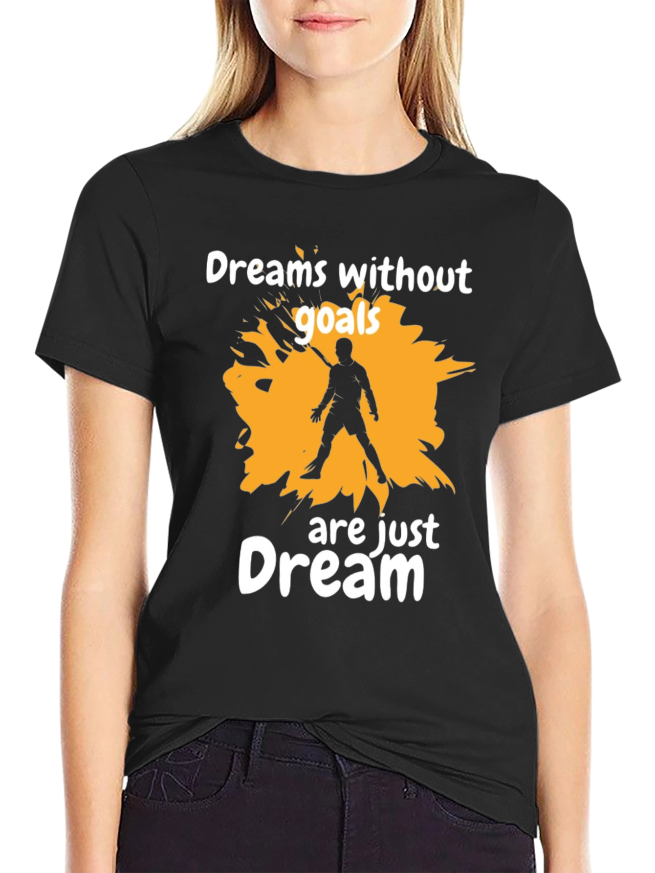Dreams Without Goals Graphic Tee - Motivational Black T-Shirt