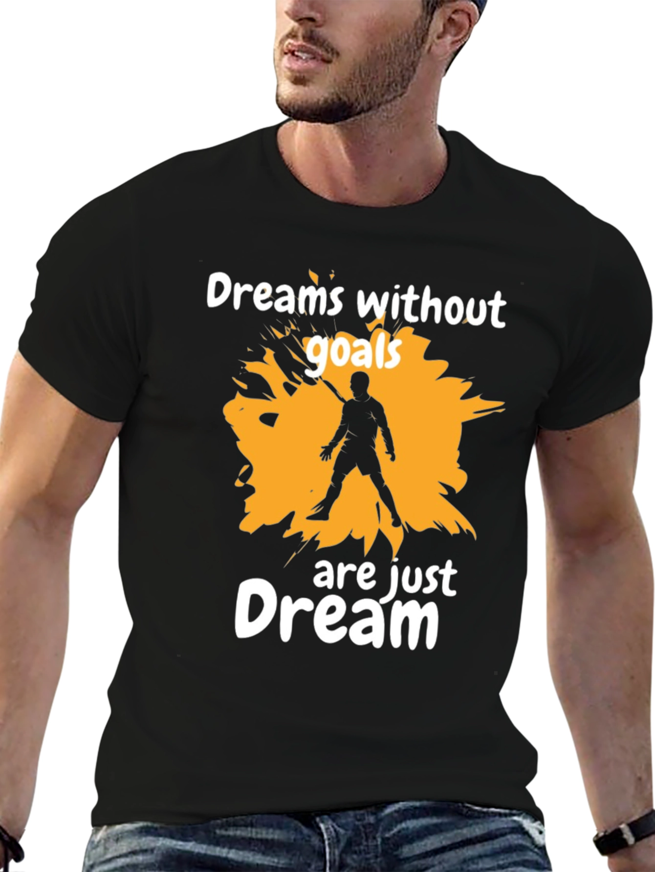 Dreams Without Goals Graphic Tee - Motivational Black T-Shirt
