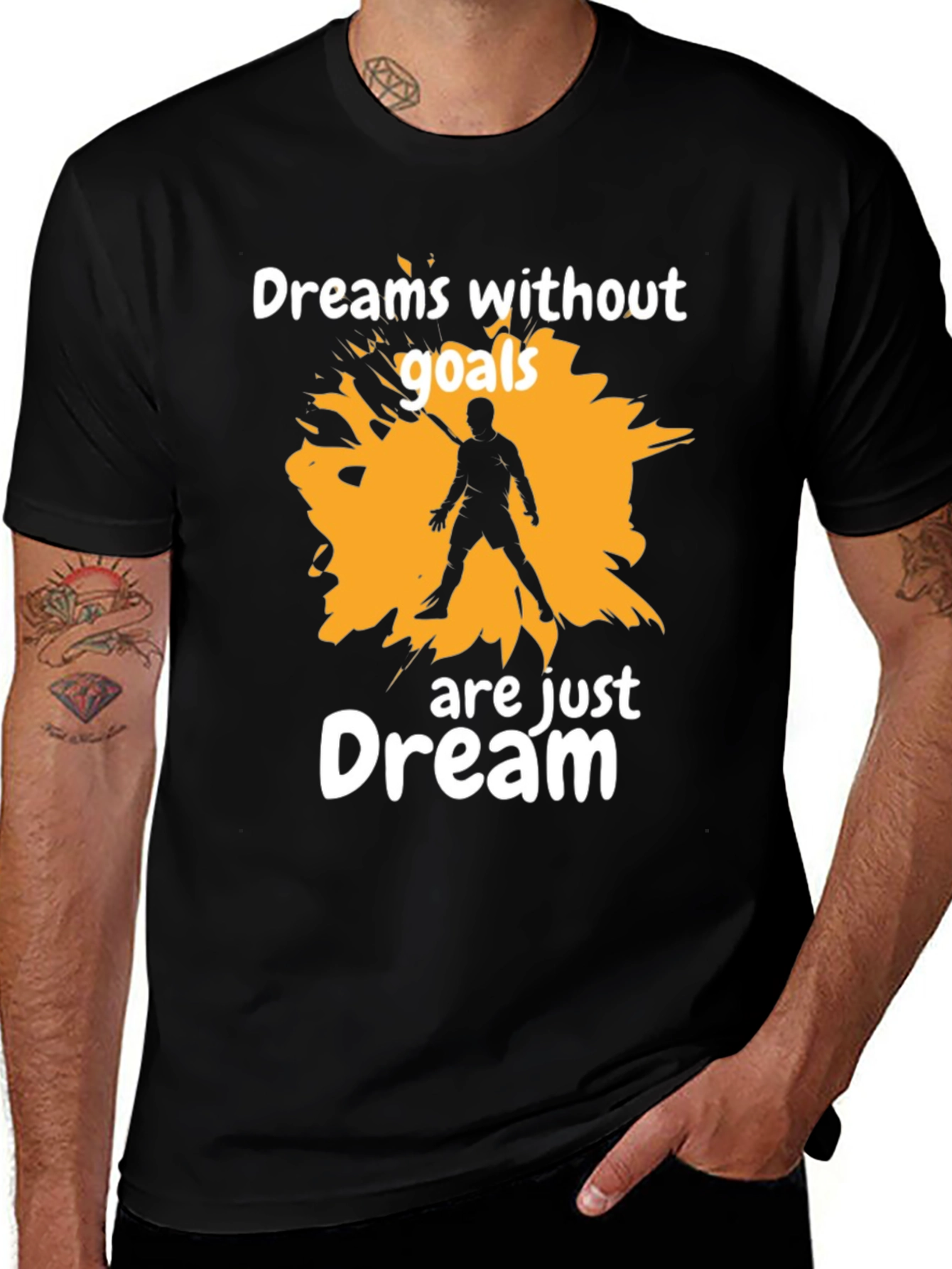 Dreams Without Goals Graphic Tee - Motivational Black T-Shirt