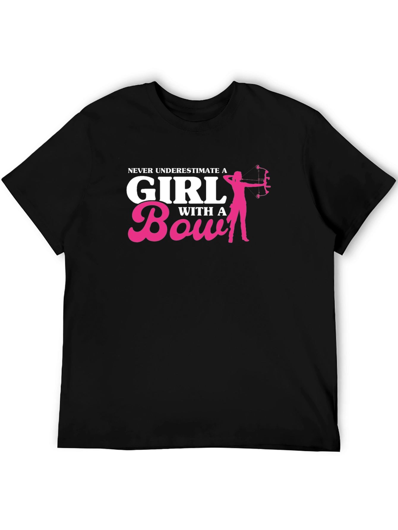 Never Underestimate a Girl with a Bow Black T-Shirt