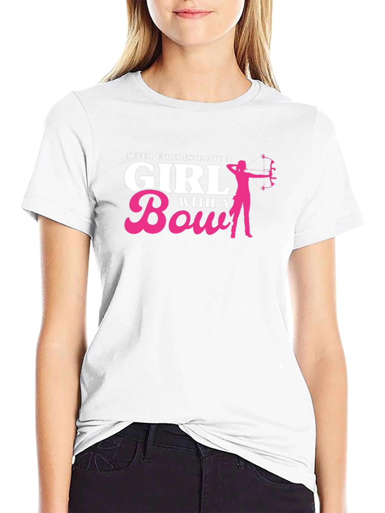 Never Underestimate a Girl with a Bow Black T-Shirt