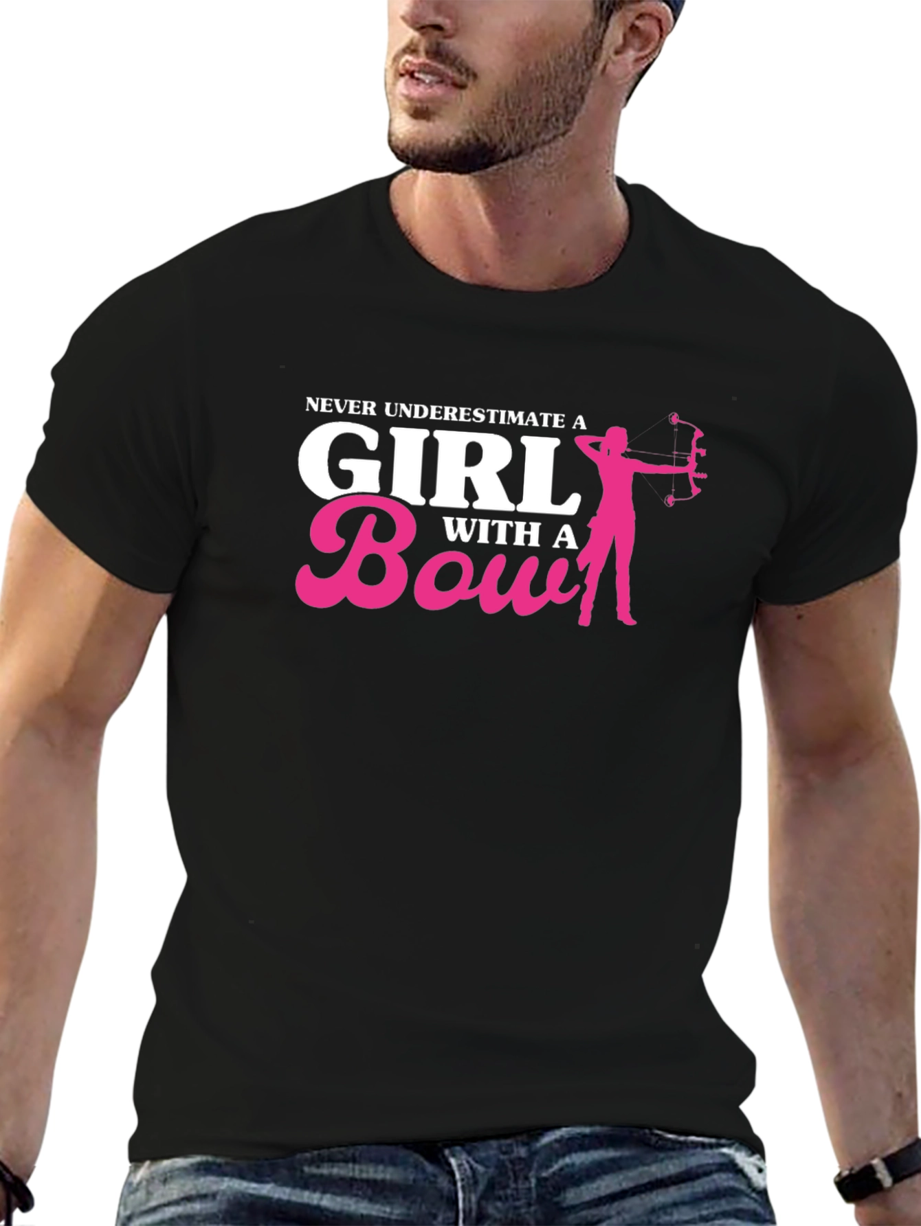 Never Underestimate a Girl with a Bow Black T-Shirt