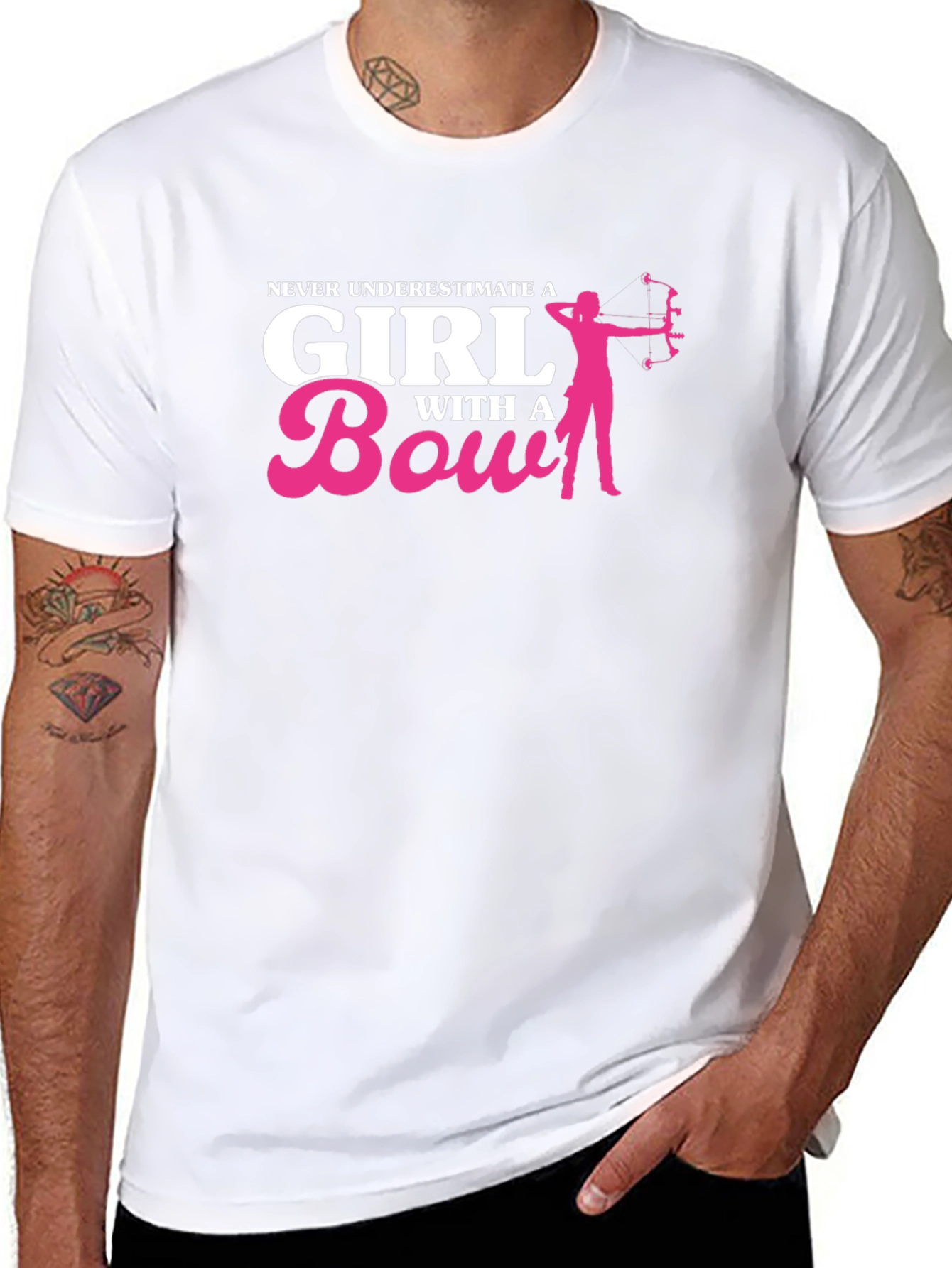 Never Underestimate a Girl with a Bow Black T-Shirt