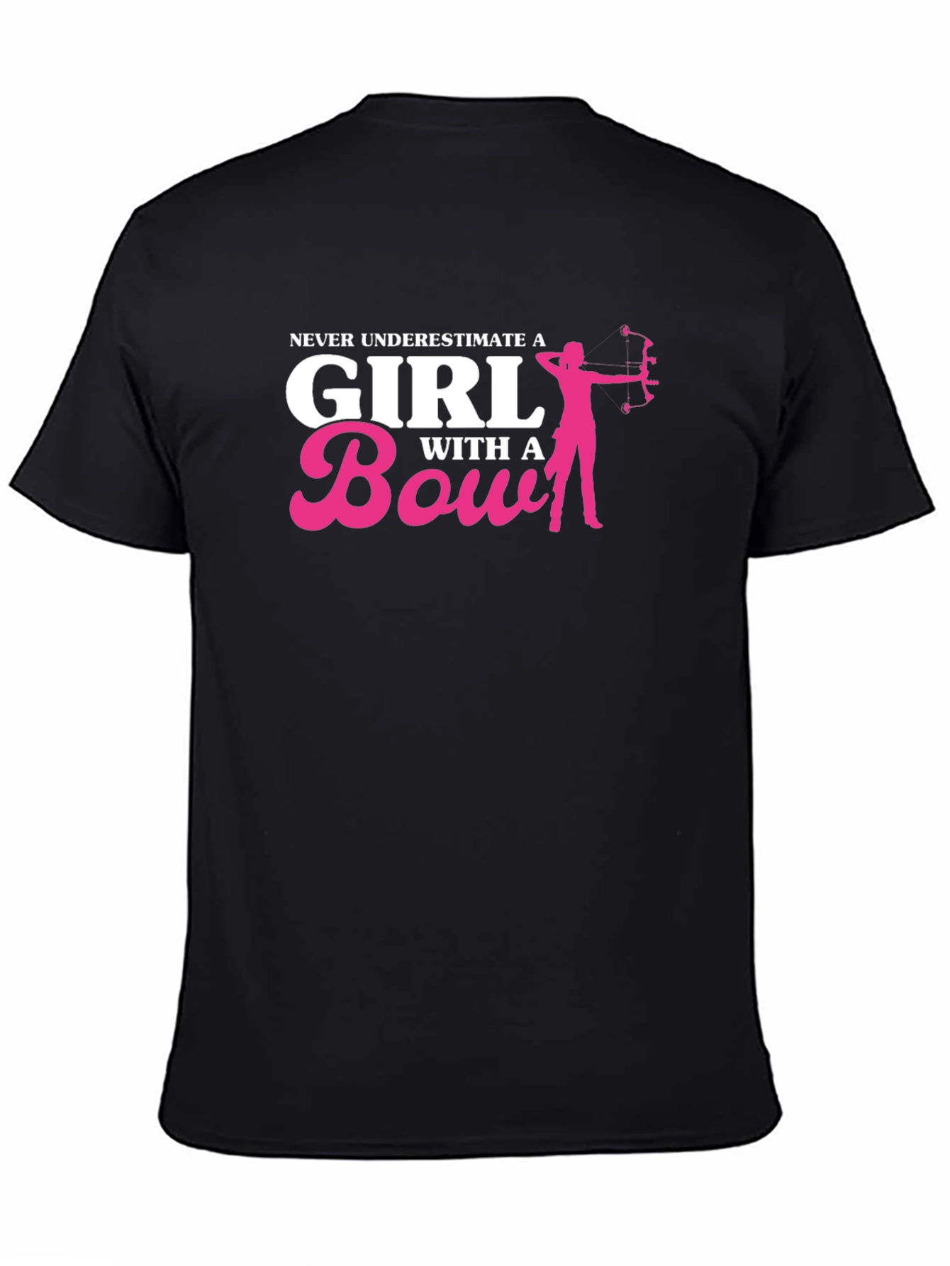 Never Underestimate a Girl with a Bow Black T-Shirt