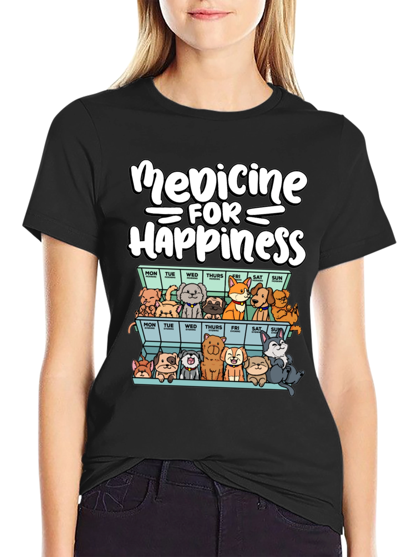 Medicine for Happiness Dog Lover T-Shirt