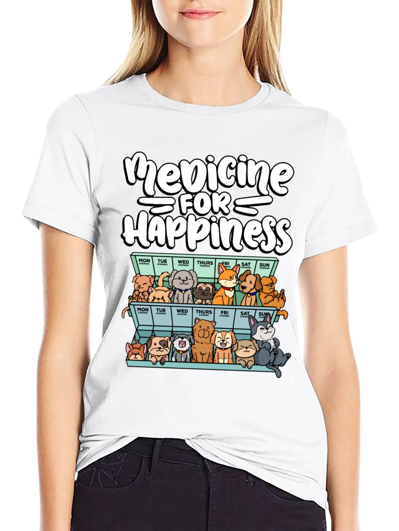 Medicine for Happiness Dog Lover T-Shirt