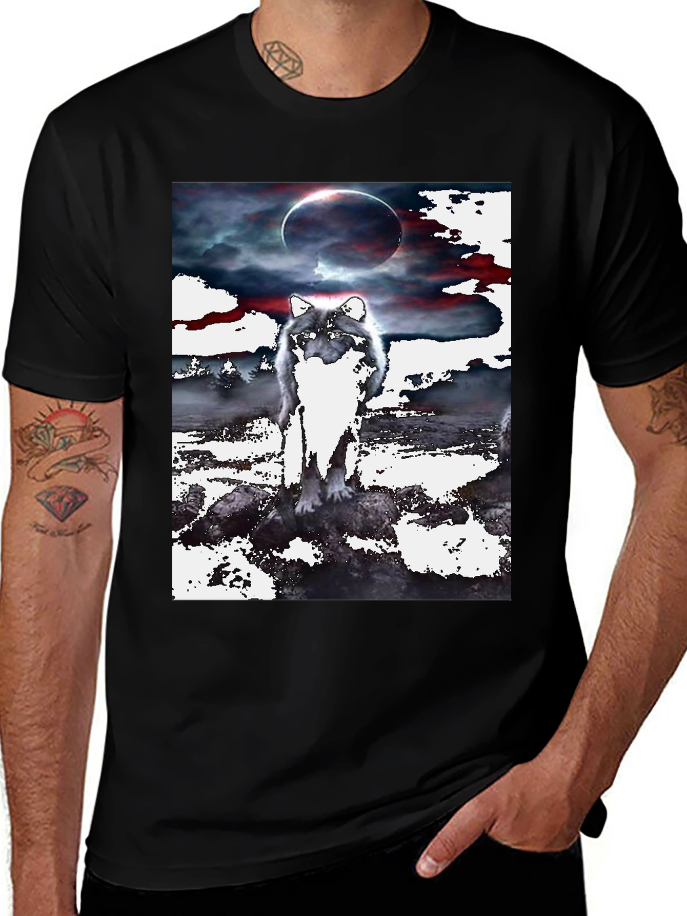 Wolf Eclipse Graphic Tee