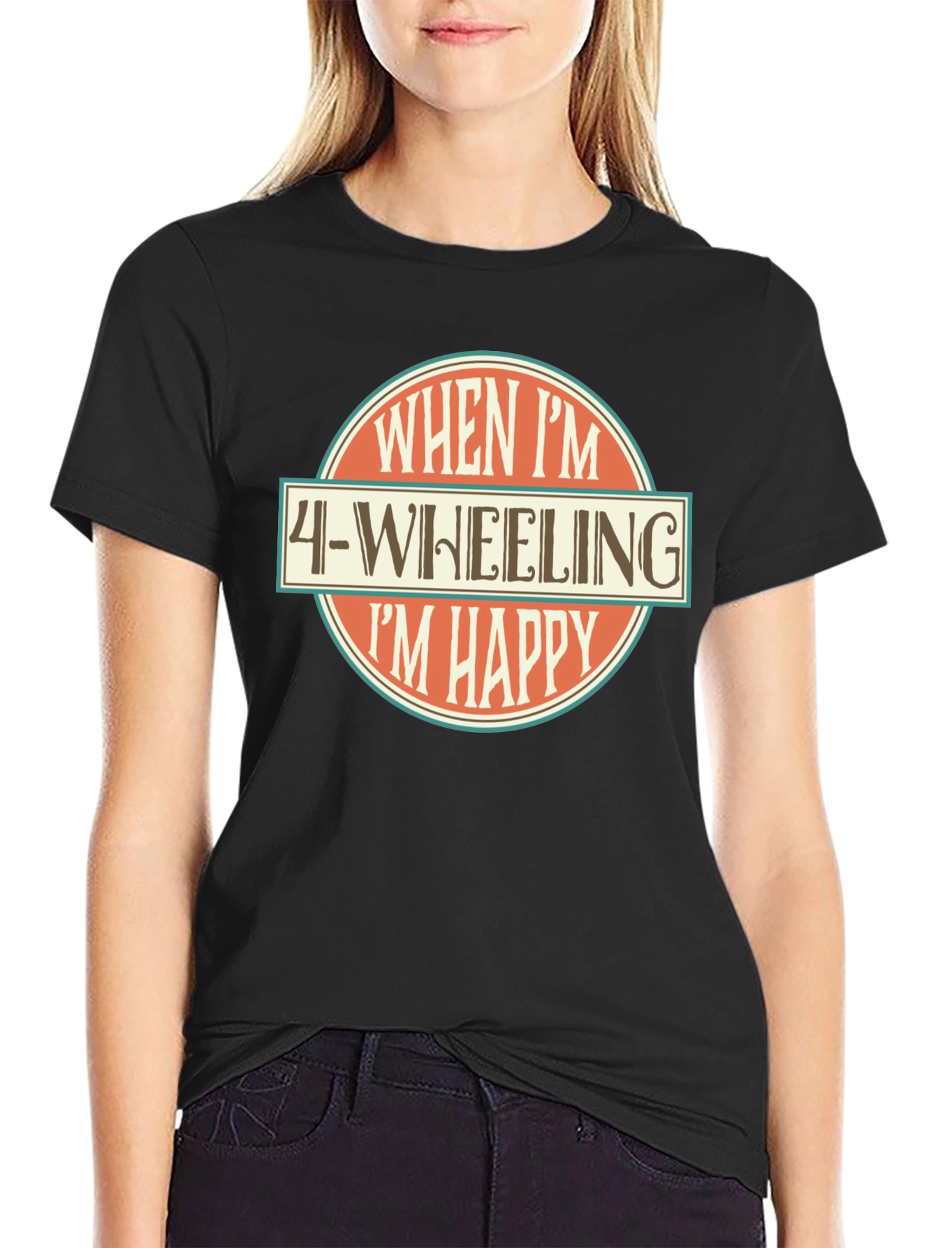 4-Wheeling Im Happy Graphic T-Shirt
