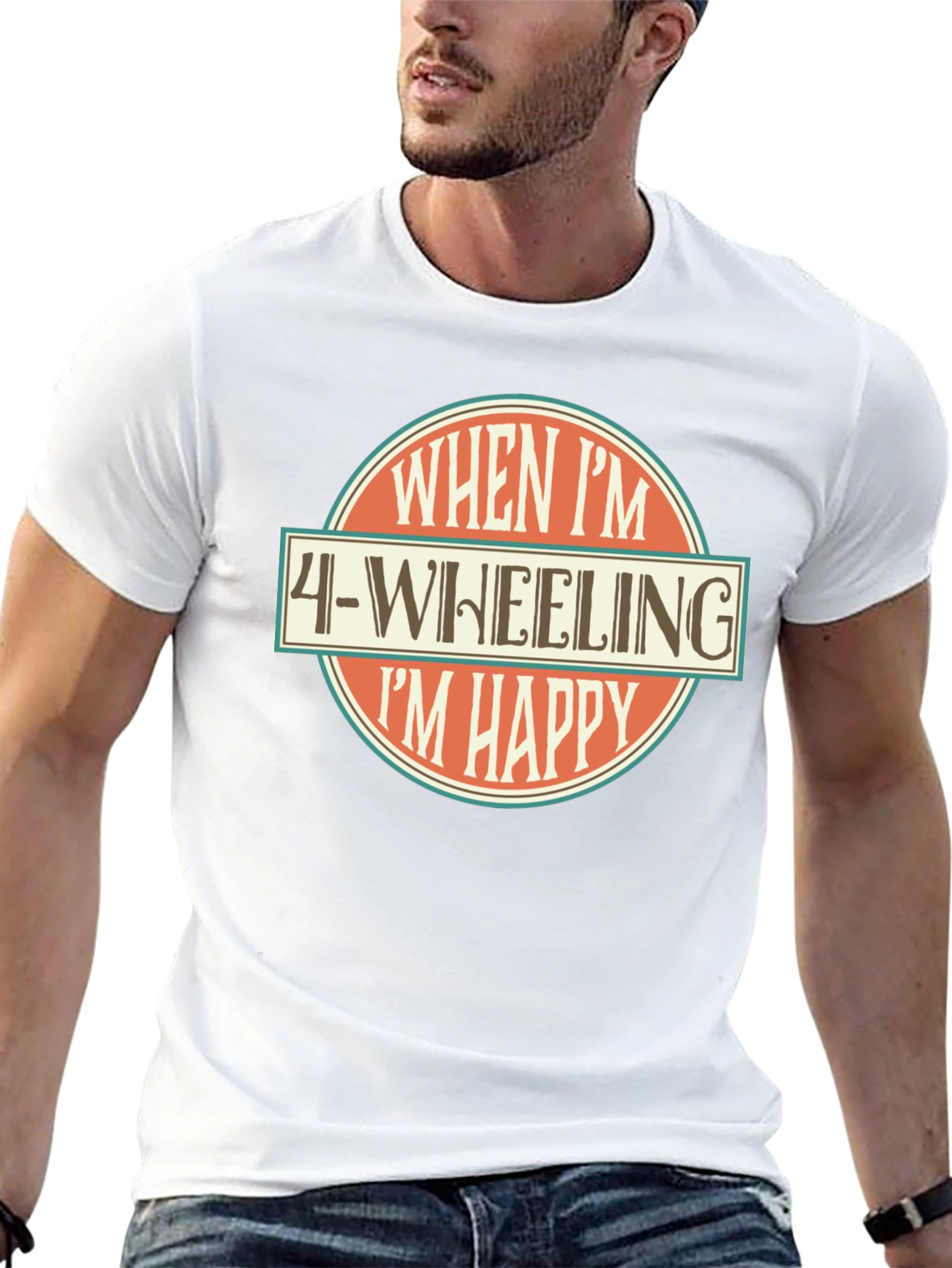 4-Wheeling Im Happy Graphic T-Shirt