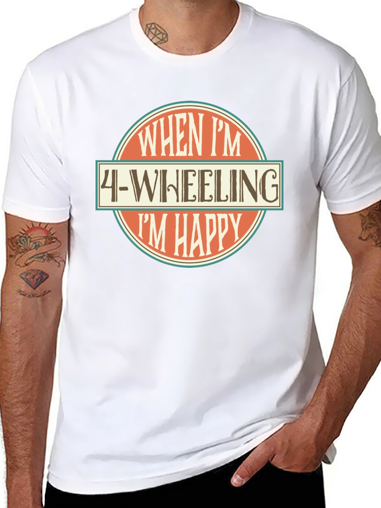 4-Wheeling Im Happy Graphic T-Shirt