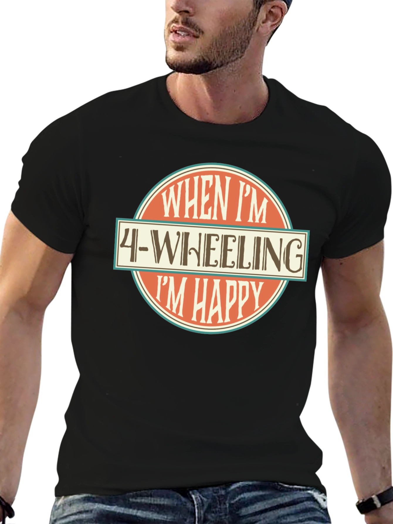 4-Wheeling Im Happy Graphic T-Shirt