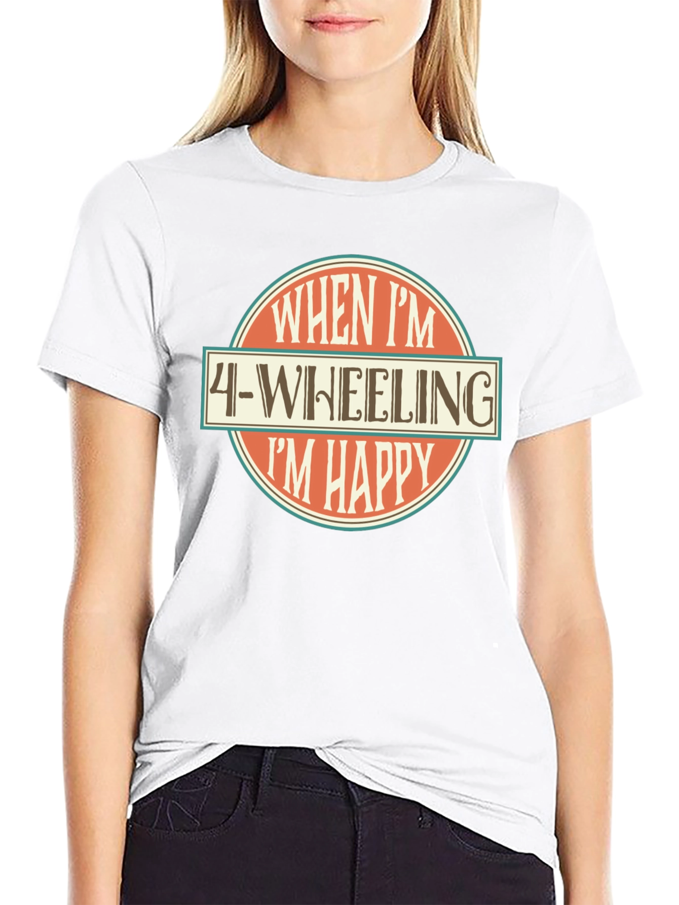 4-Wheeling Im Happy Graphic T-Shirt