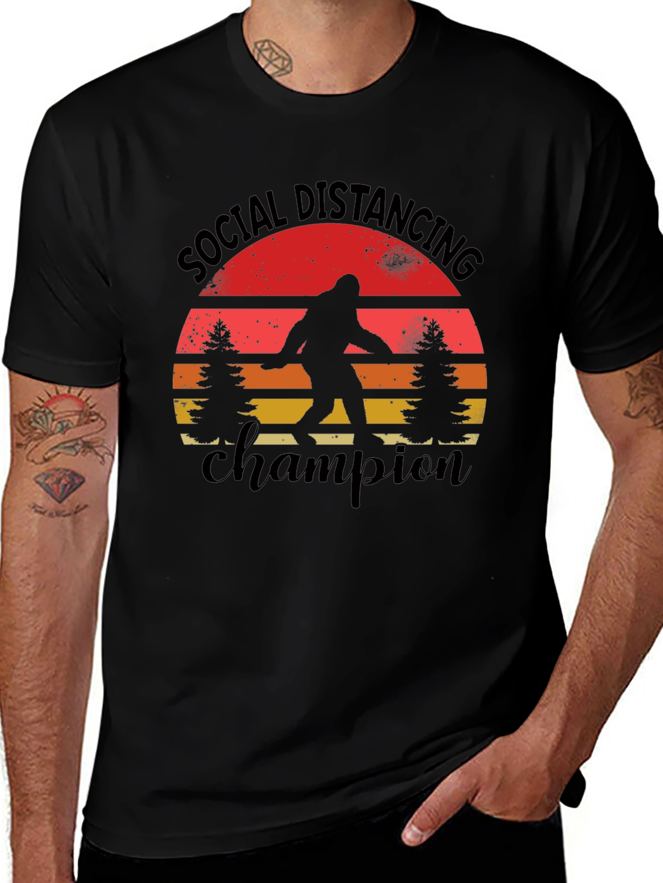 Social Distancing Champion Bigfoot T-Shirt