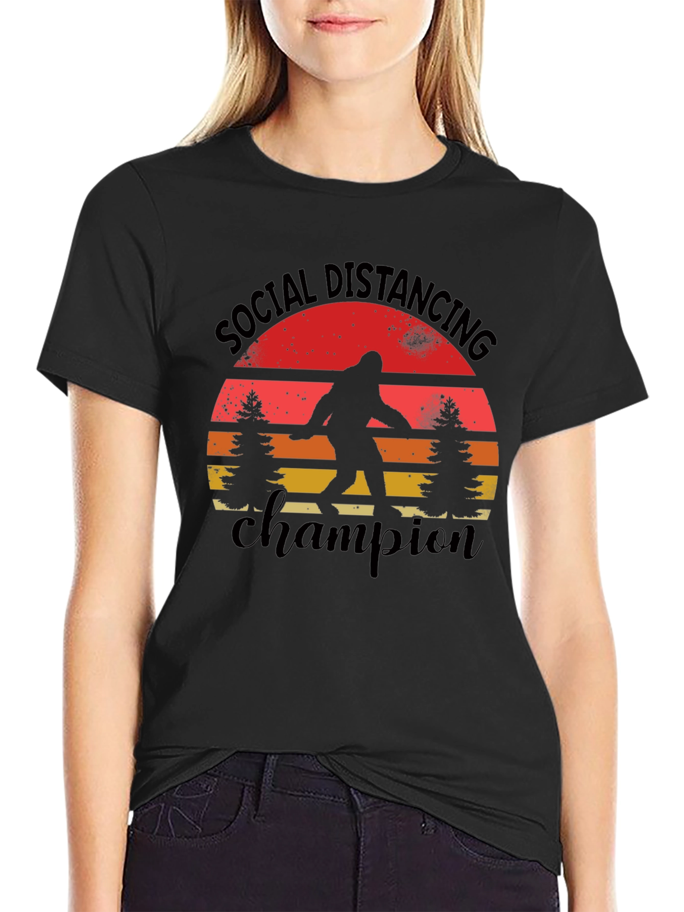 Social Distancing Champion Bigfoot T-Shirt