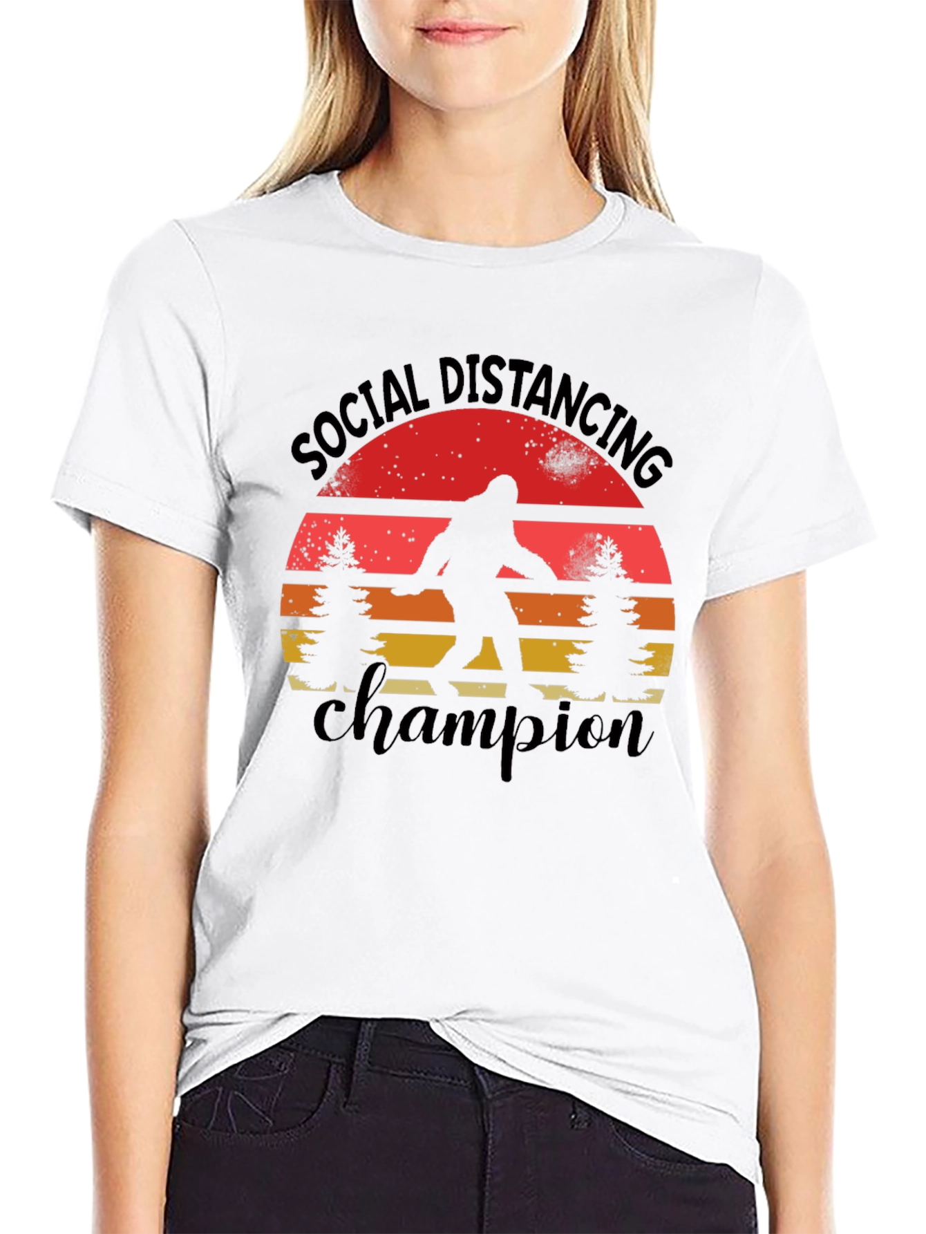 Social Distancing Champion Bigfoot T-Shirt