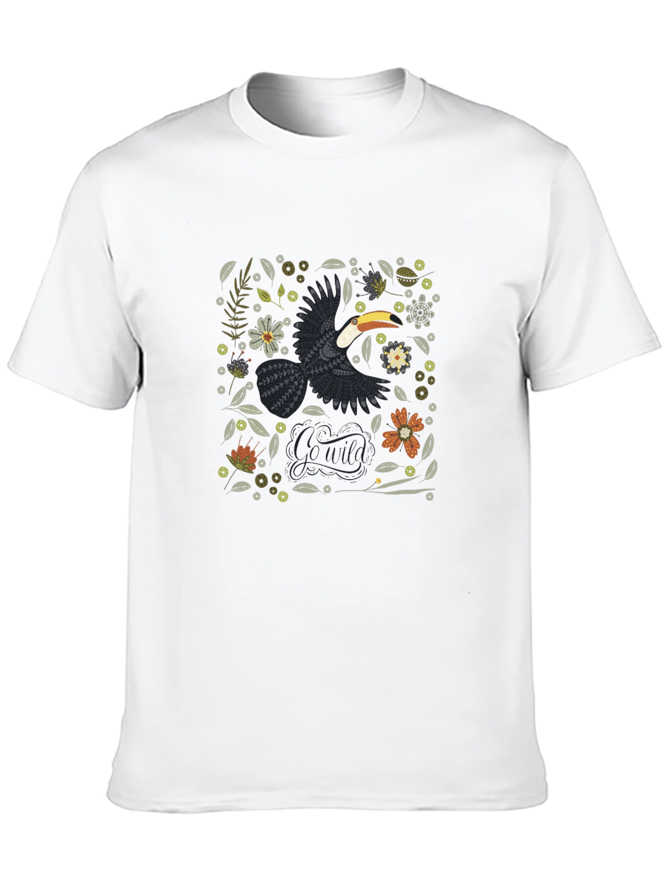 Tropical Toucan Graphic Tee - Black