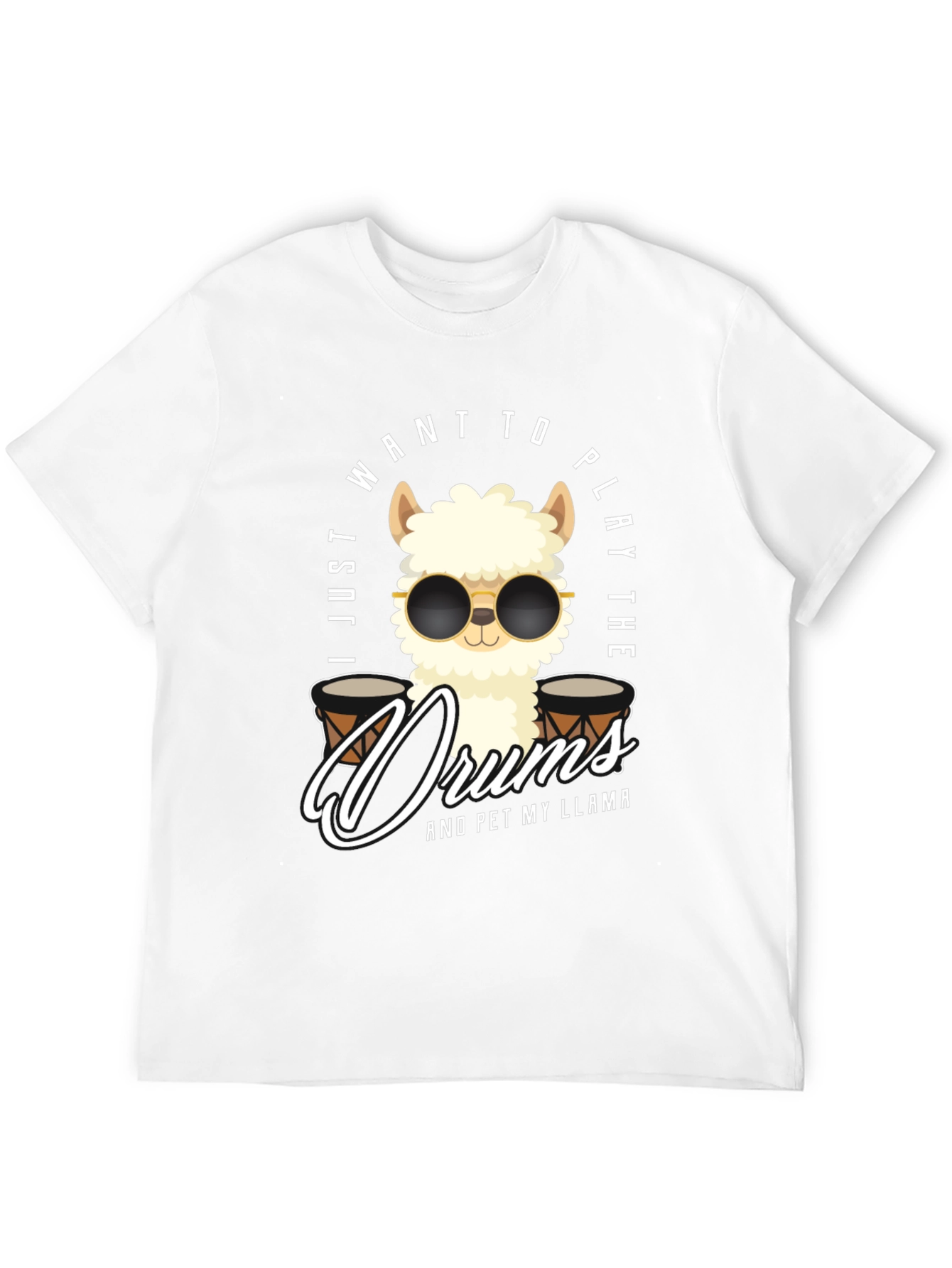 Play Drums Llama T-Shirt Funny Pet My Llama Tee