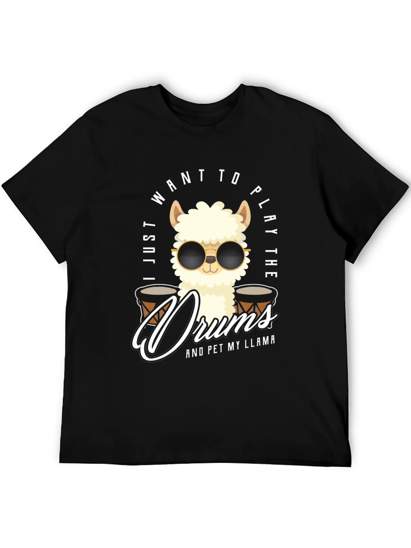 Play Drums Llama T-Shirt Funny Pet My Llama Tee