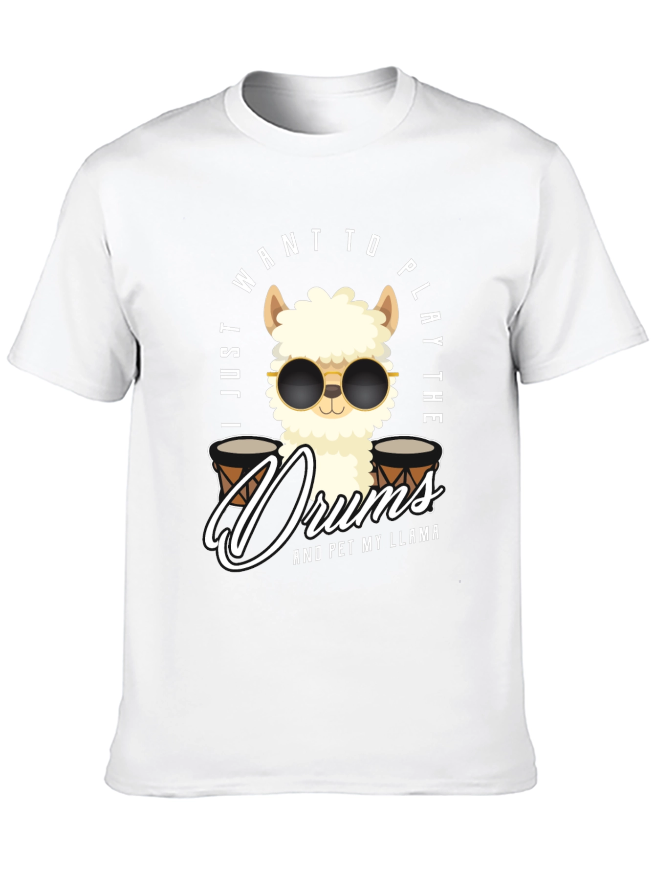Play Drums Llama T-Shirt Funny Pet My Llama Tee