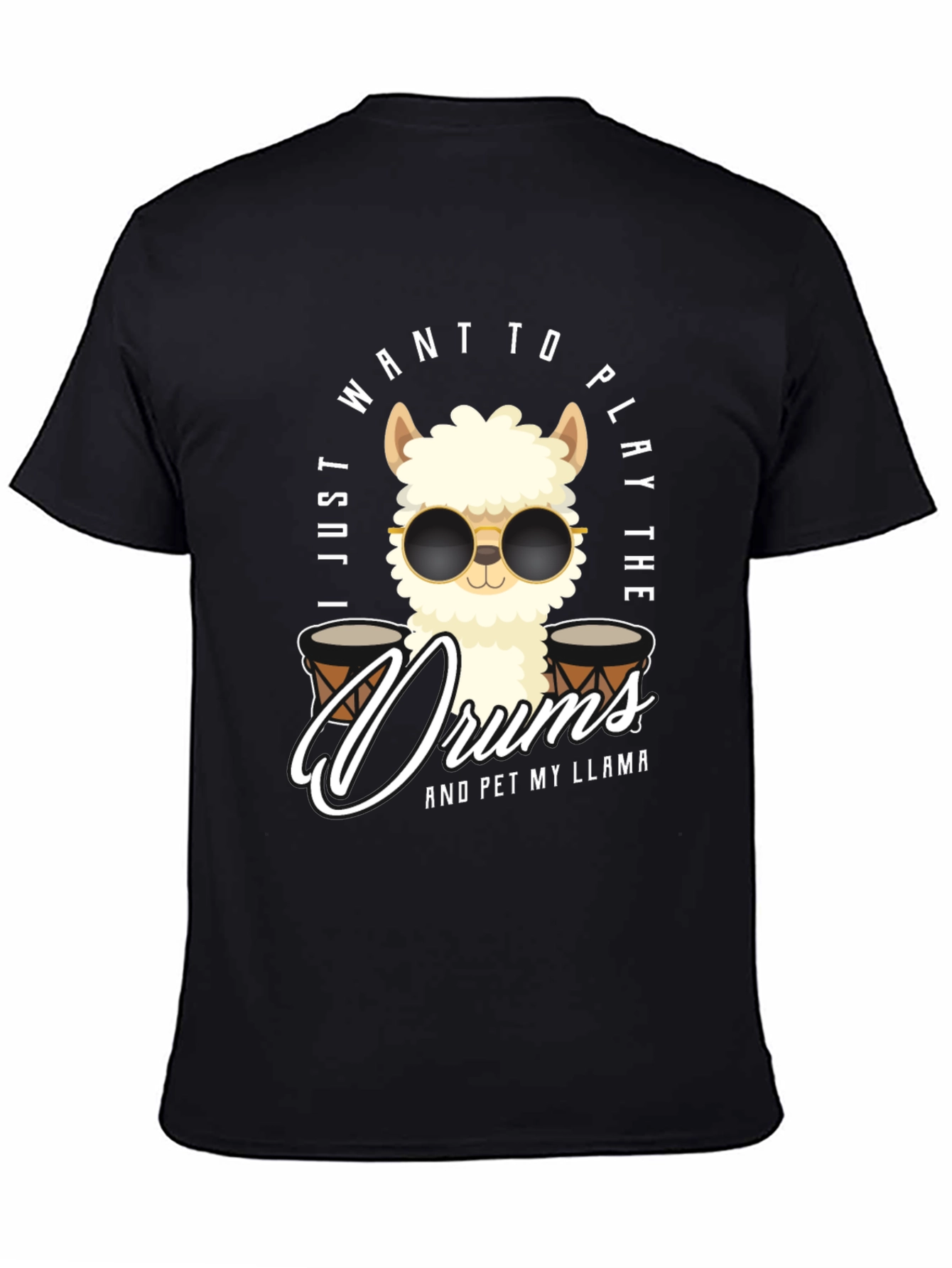 Play Drums Llama T-Shirt Funny Pet My Llama Tee