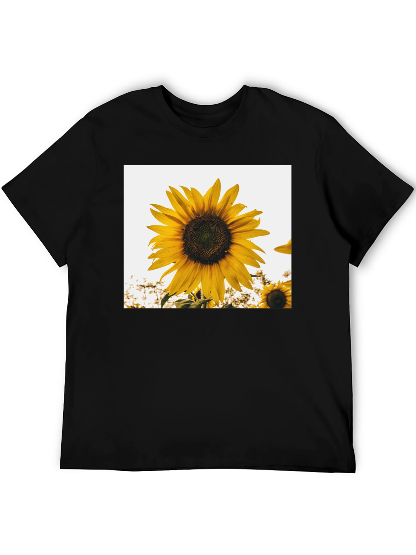 Sunflower Graphic T-Shirt - Black Cotton Tee